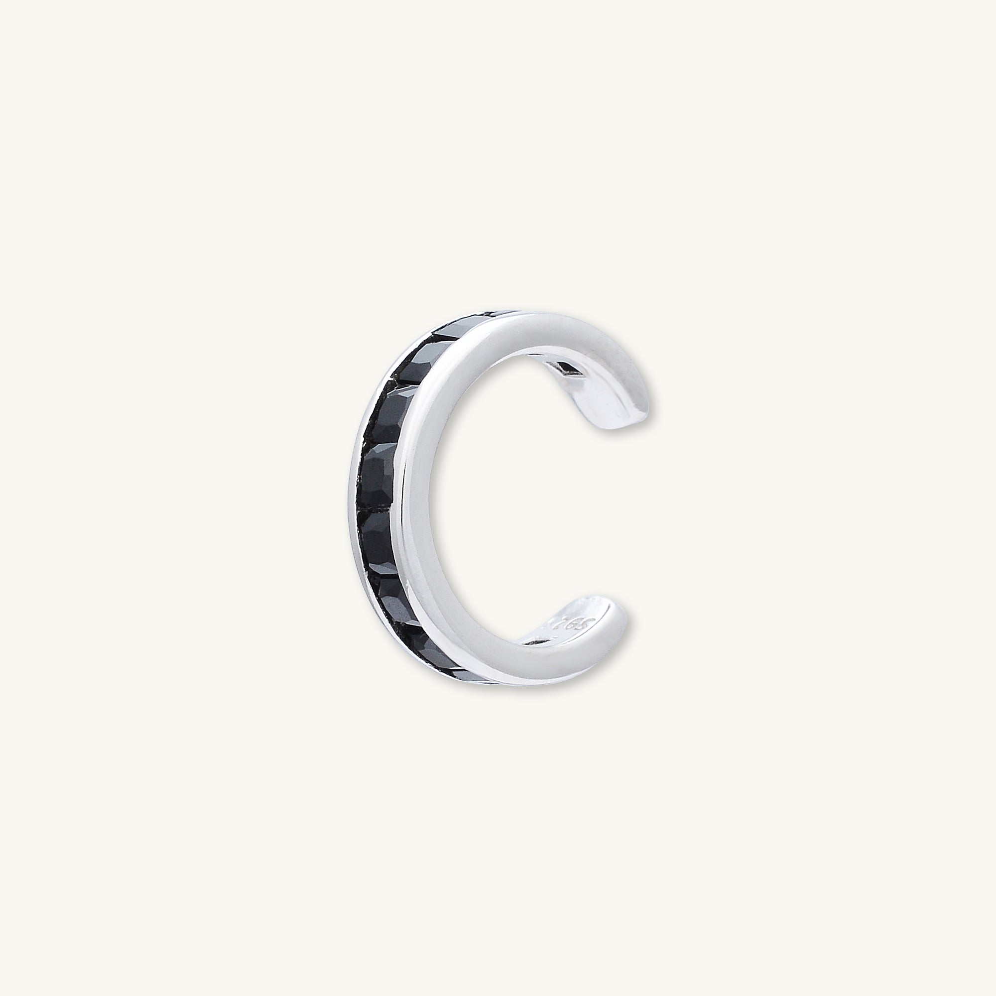 Single Black Sapphire Ear Cuff