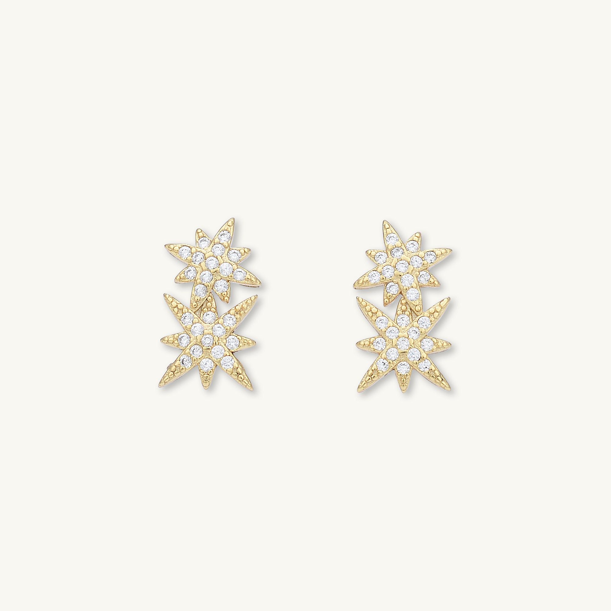 Double North Star Sapphire Stud Earrings