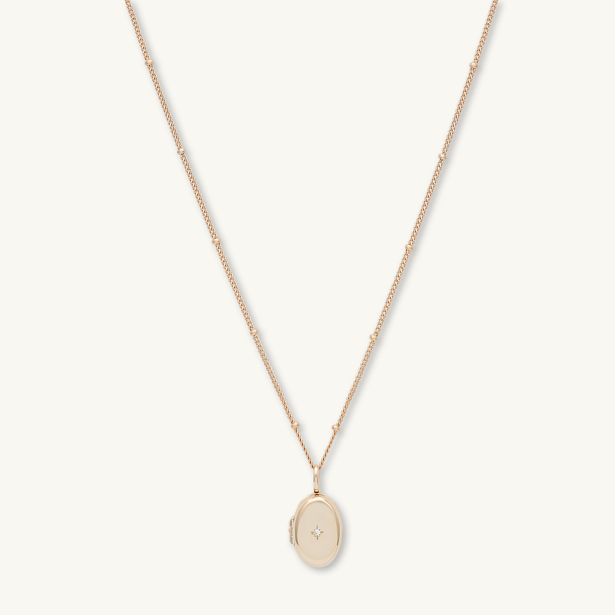 North Star Oval Photo Locket Necklace