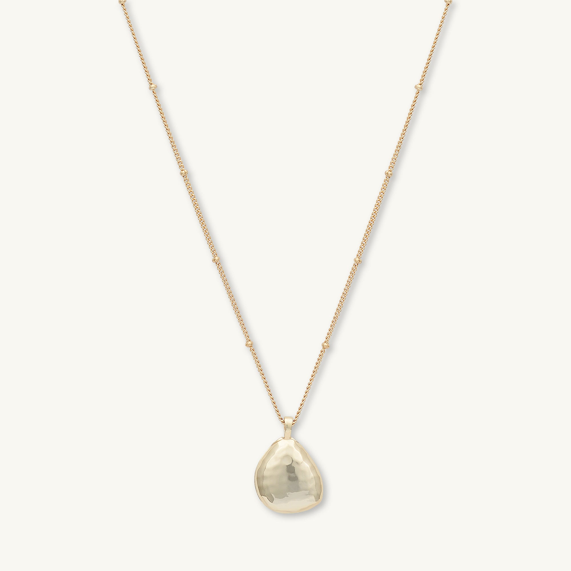 Oval Molten Photo Locket Necklace