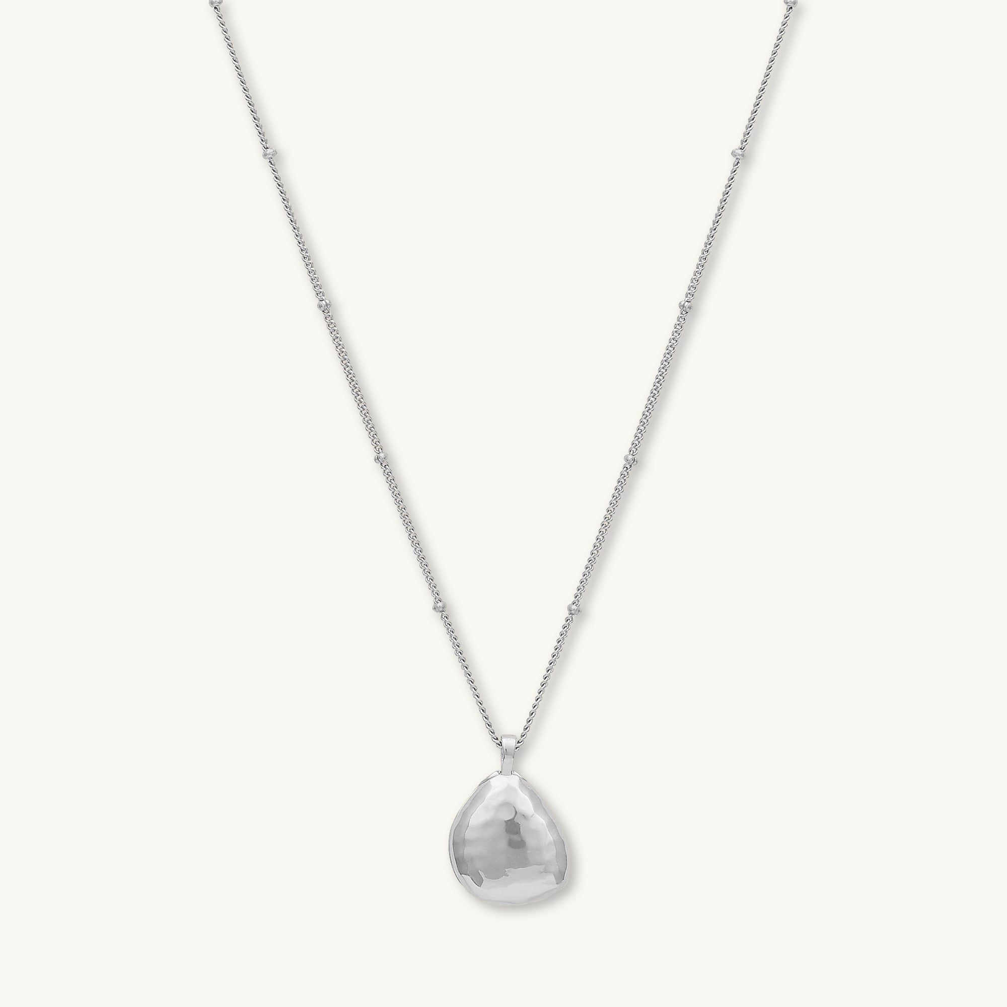 Oval Molten Photo Locket Necklace