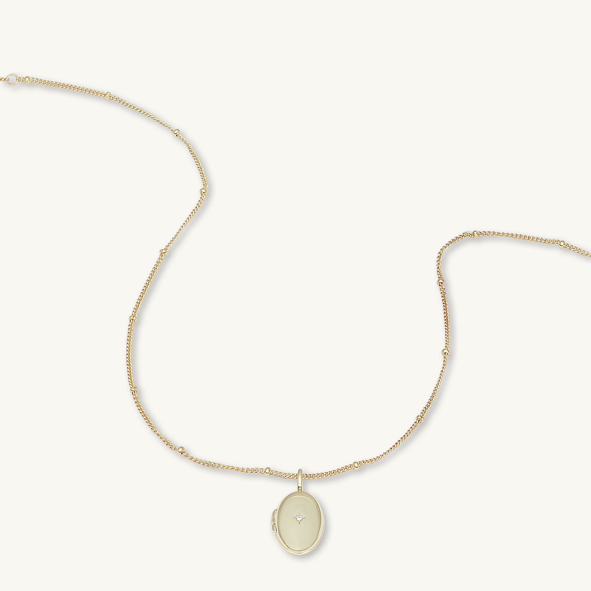 North Star Oval Photo Locket Necklace