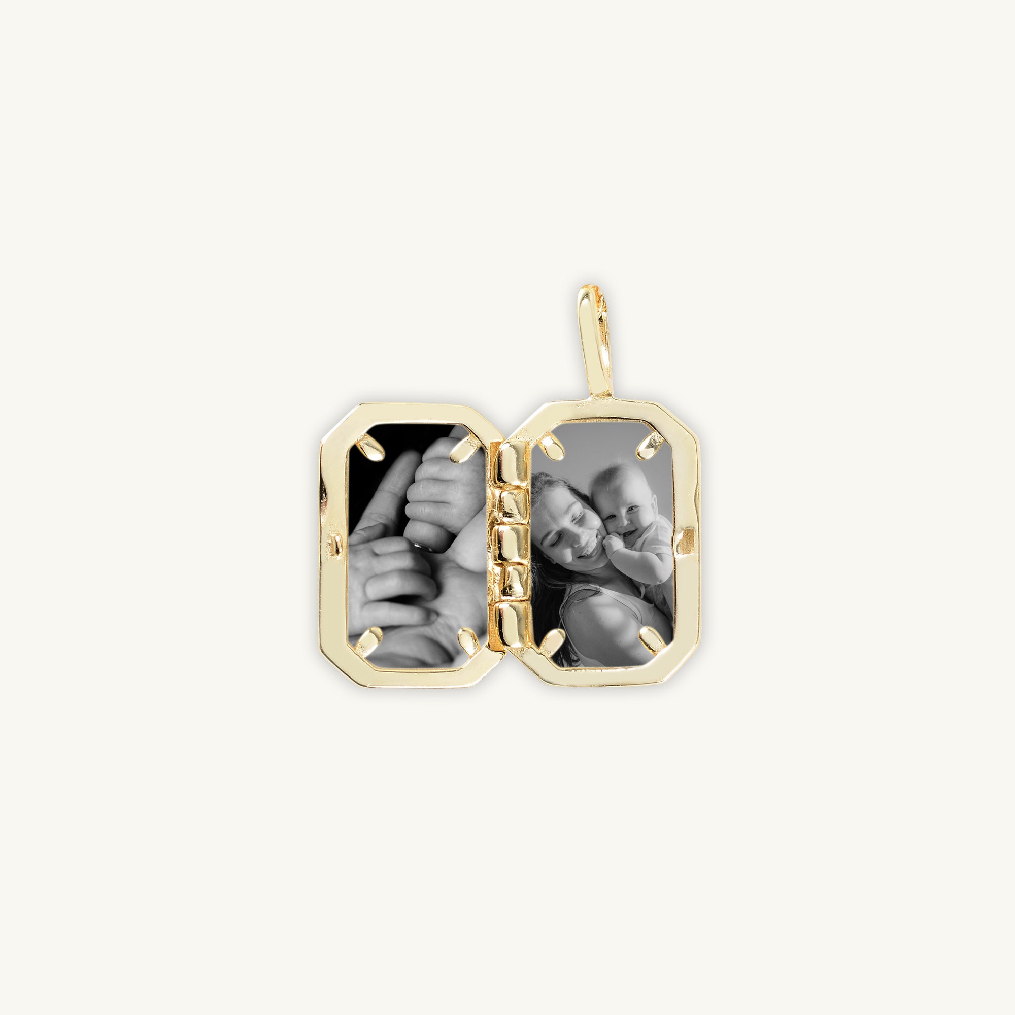 North Star Rectangular Photo Locket Necklace