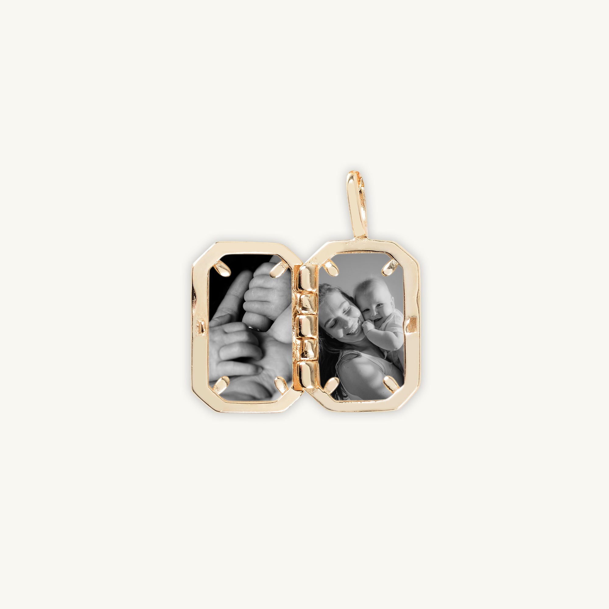 North Star Rectangular Photo Locket Necklace