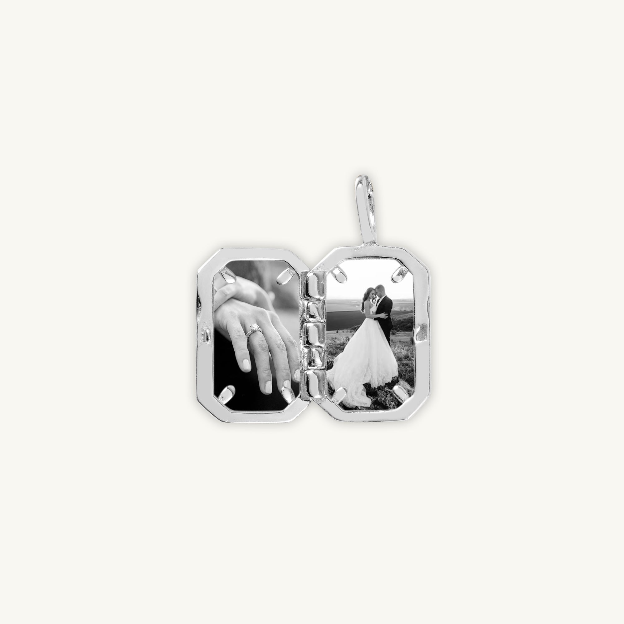North Star Rectangular Photo Locket Necklace