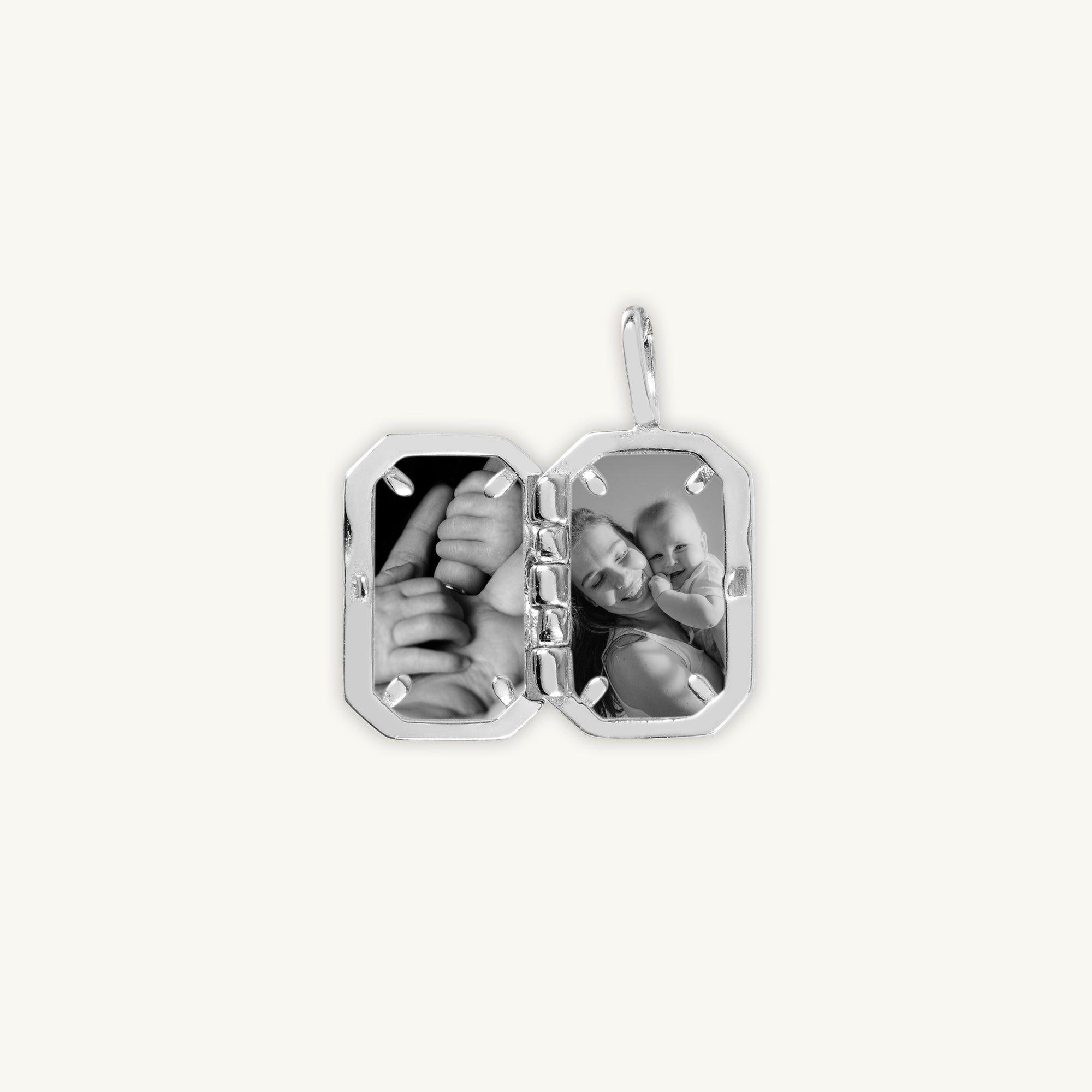 North Star Rectangular Photo Locket Necklace
