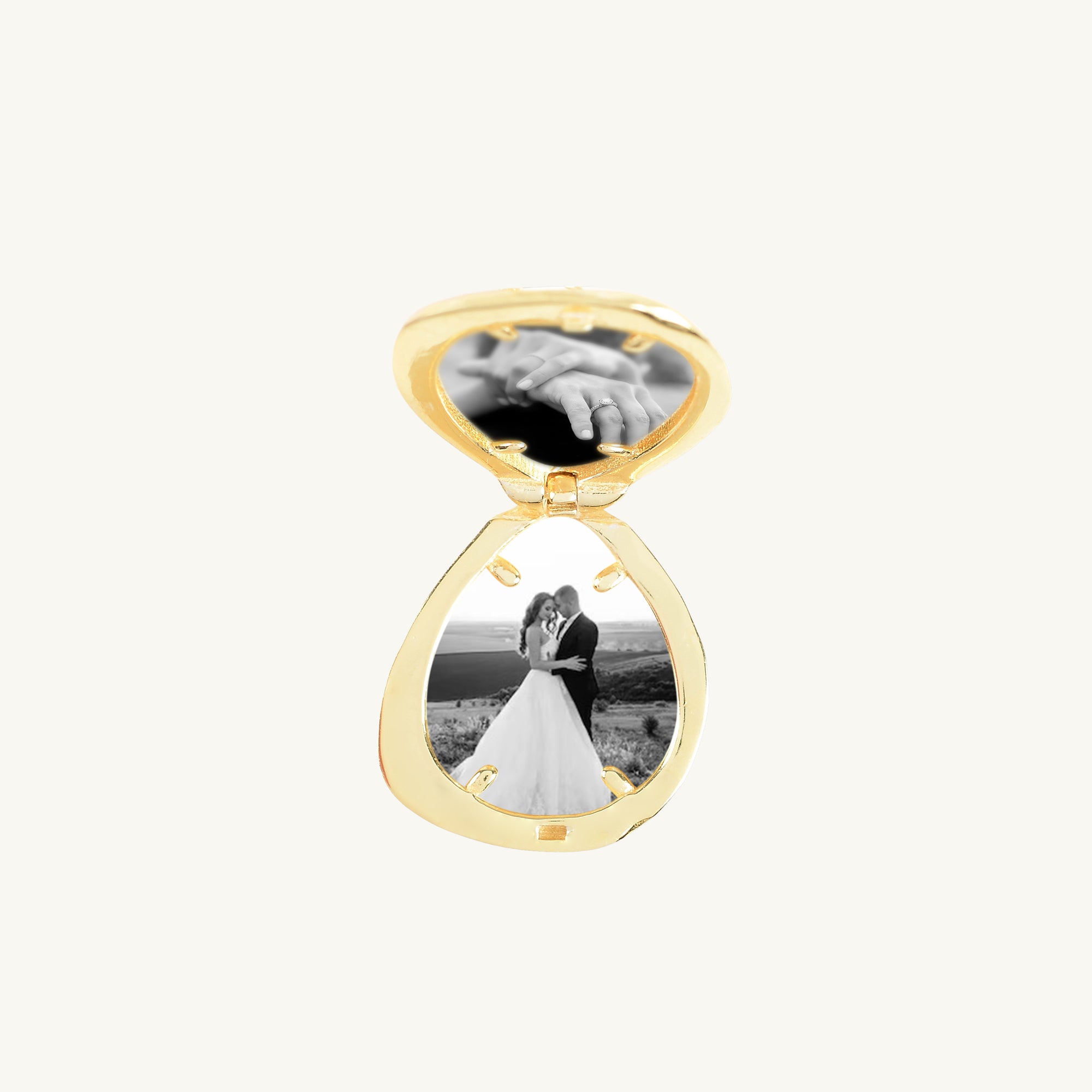 Oval Molten Photo Locket Necklace