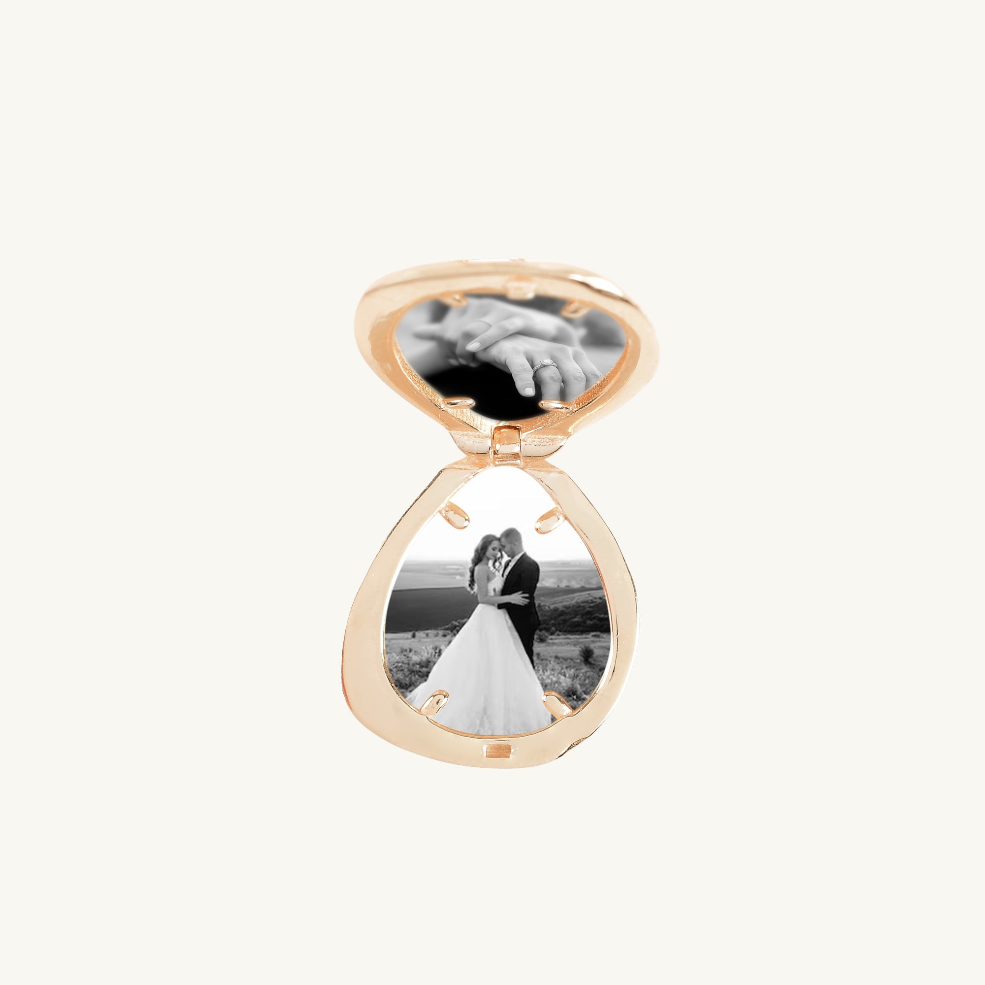Oval Molten Photo Locket Necklace