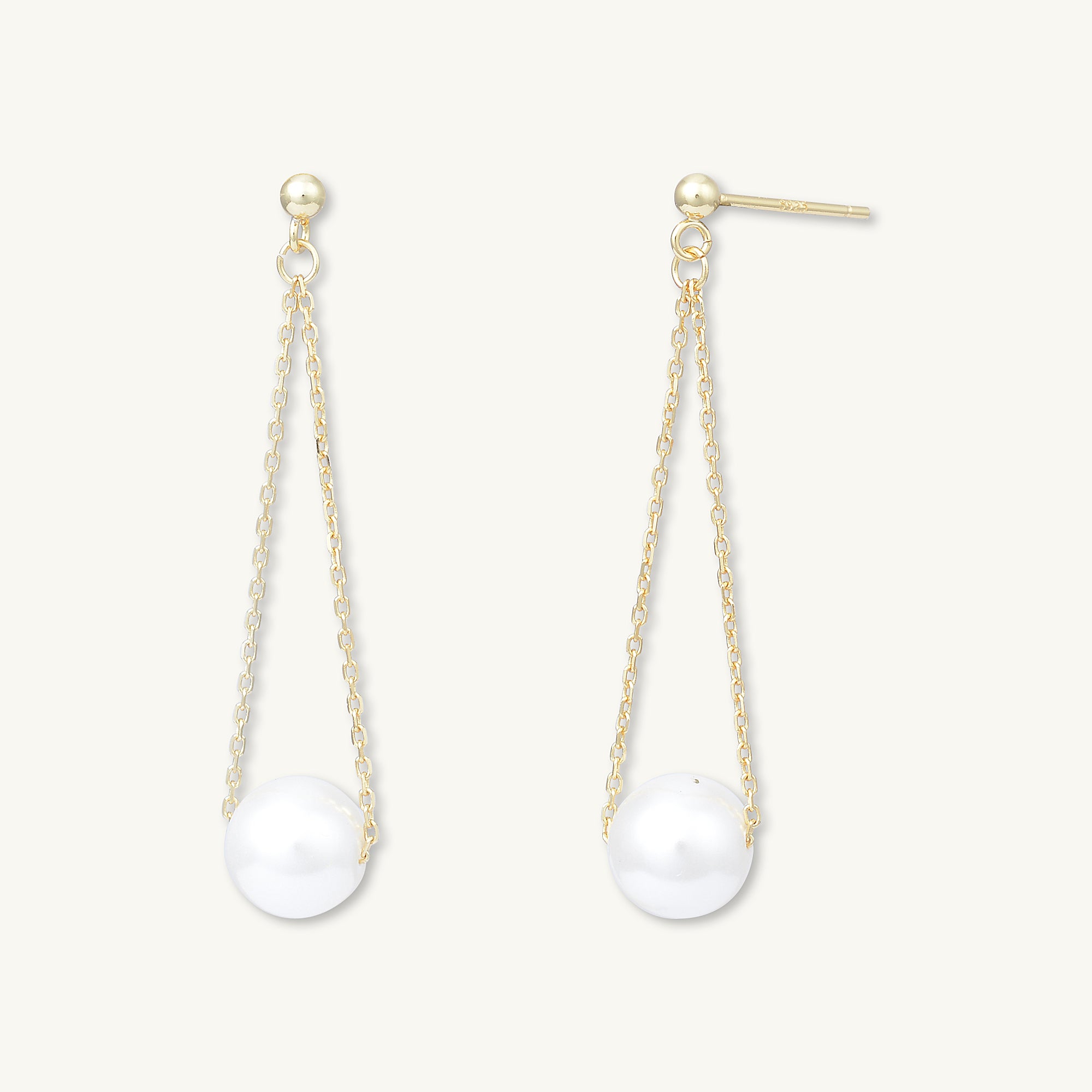 Pearl Drop Stud Earrings