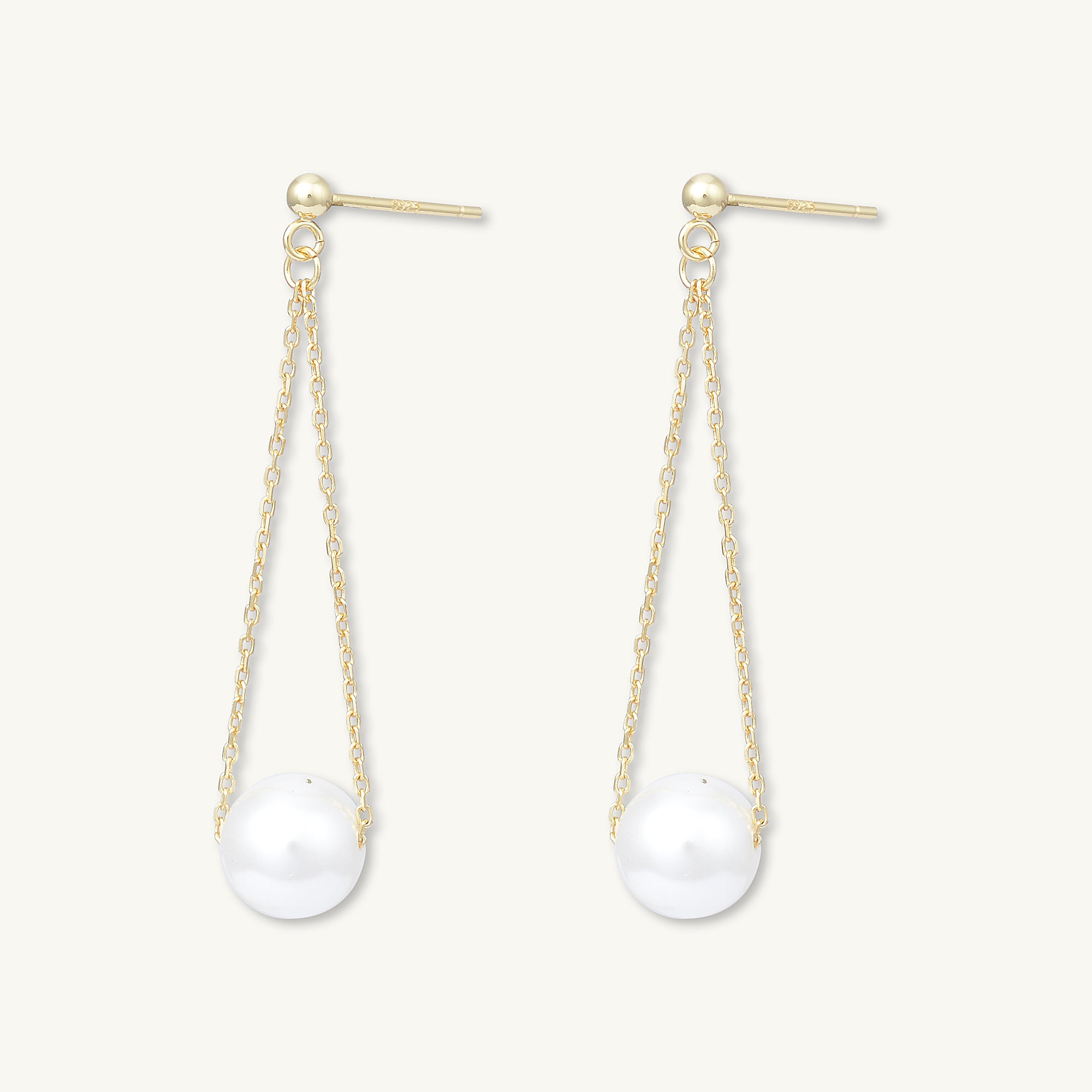 Pearl Drop Stud Earrings