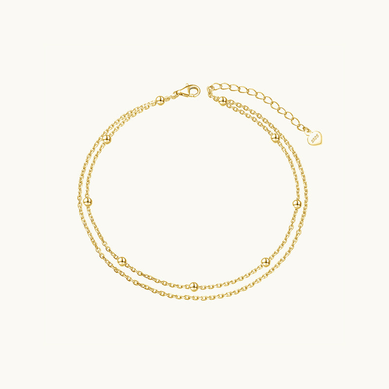 Double Satellite Chain Anklet