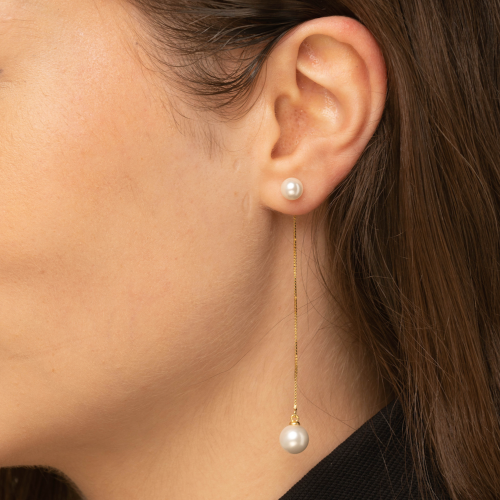 Freshwater Pearl Twin Drop Earrings