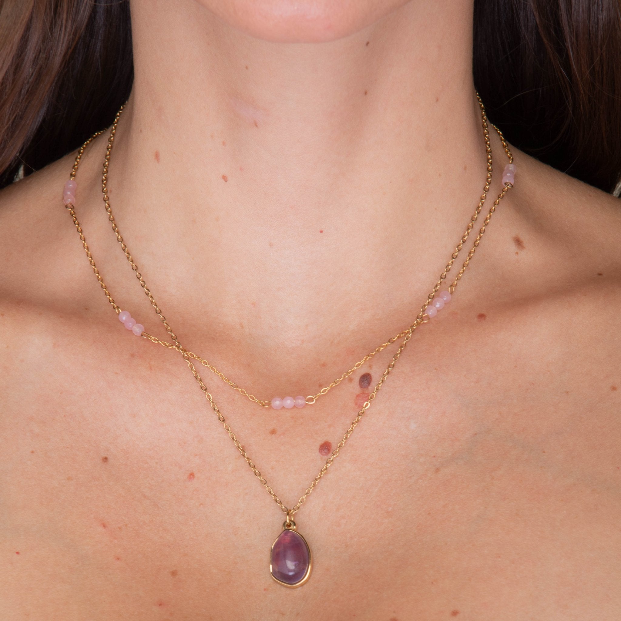 Amethyst Oval Crystal Pendant Necklace - Camile & Stone