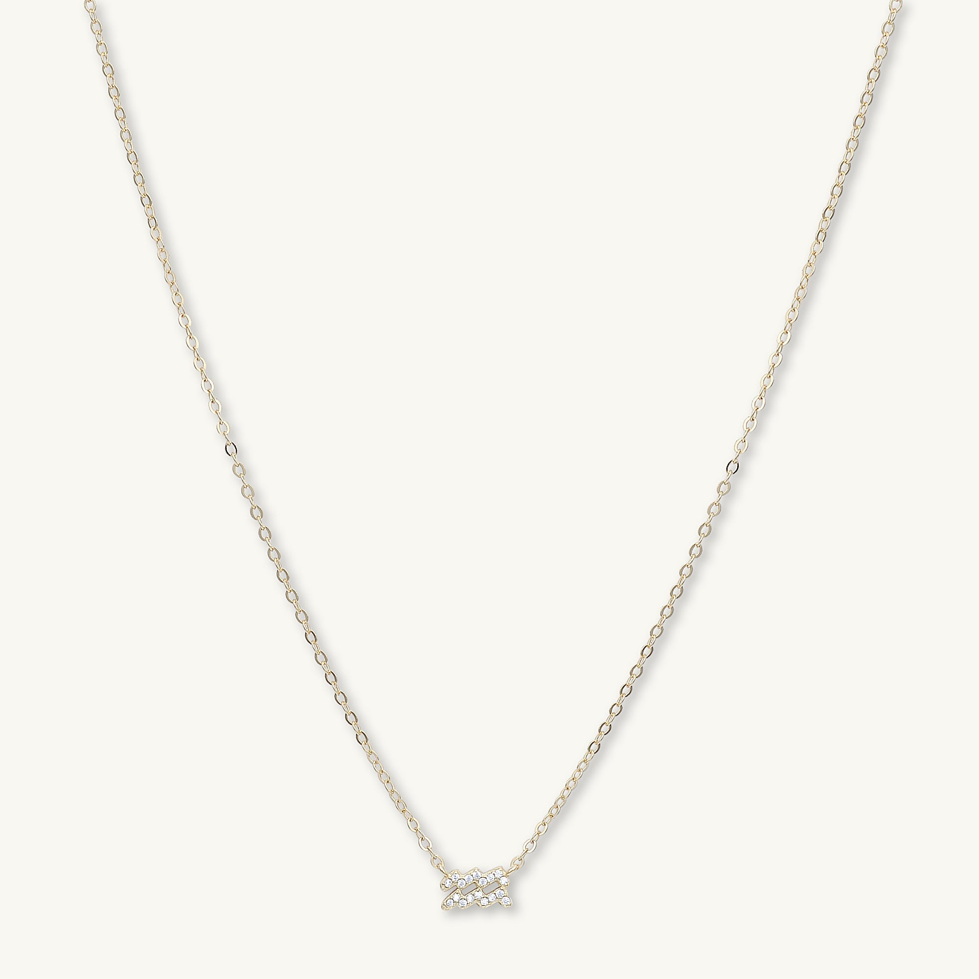 Aquarius Sapphire Charm Zodiac Star Sign Necklace - Camile & Stone