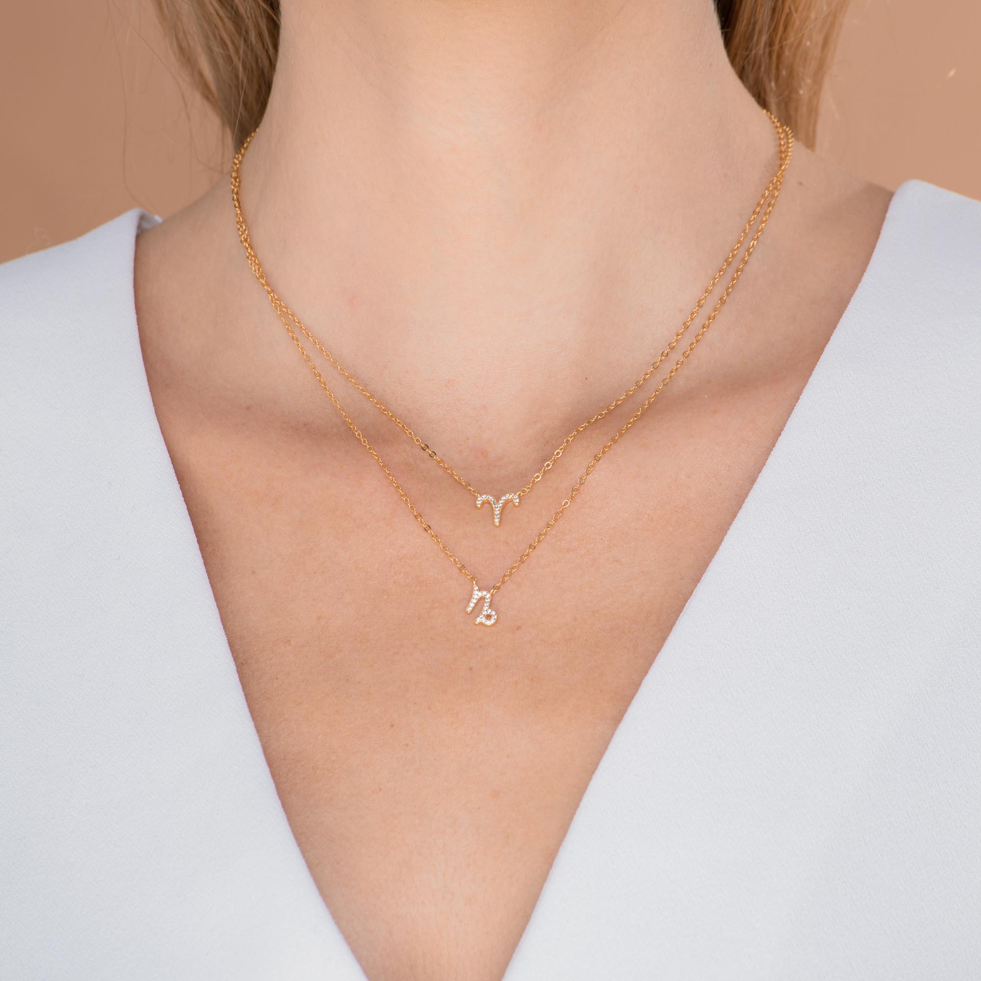 Aries Sapphire Charm Zodiac Star Sign Necklace - Camile & Stone