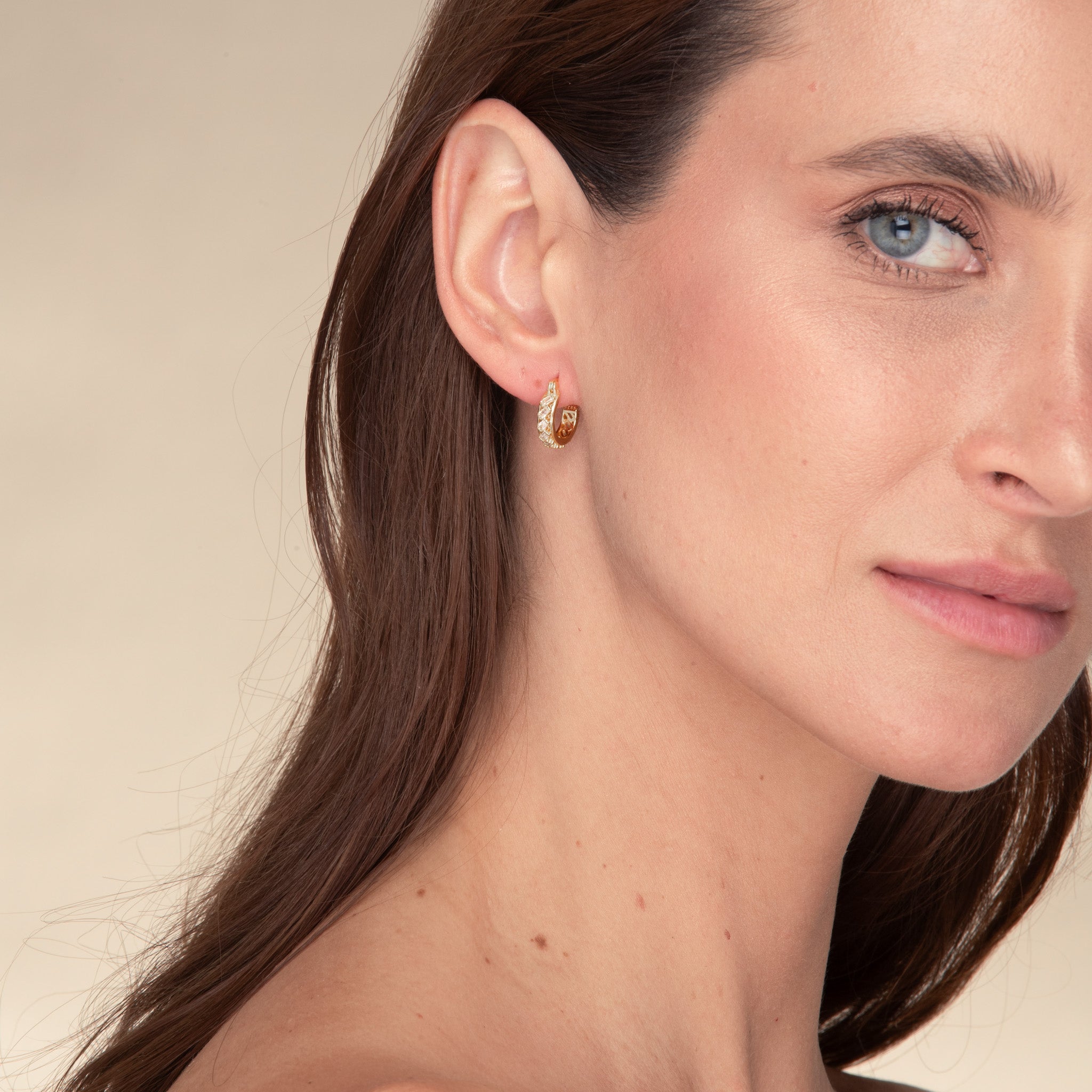 Baguette Sapphire Hoop Earrings - Camile & Stone