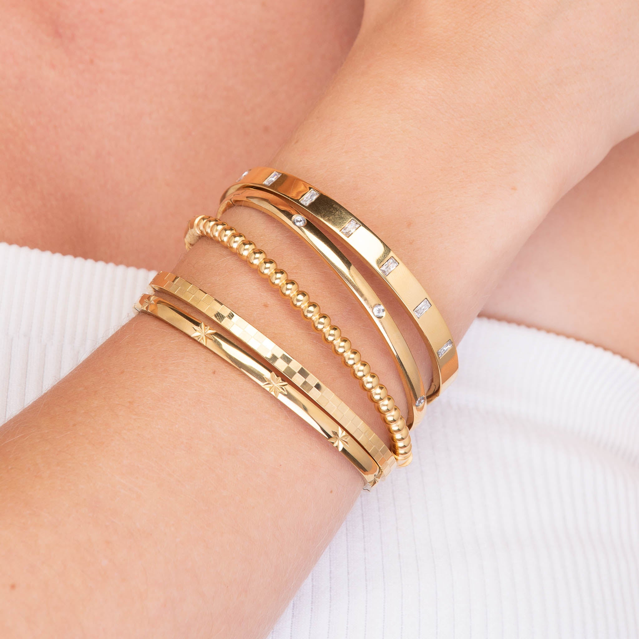 Ball Hinged Bangle Bracelet - Camile & Stone