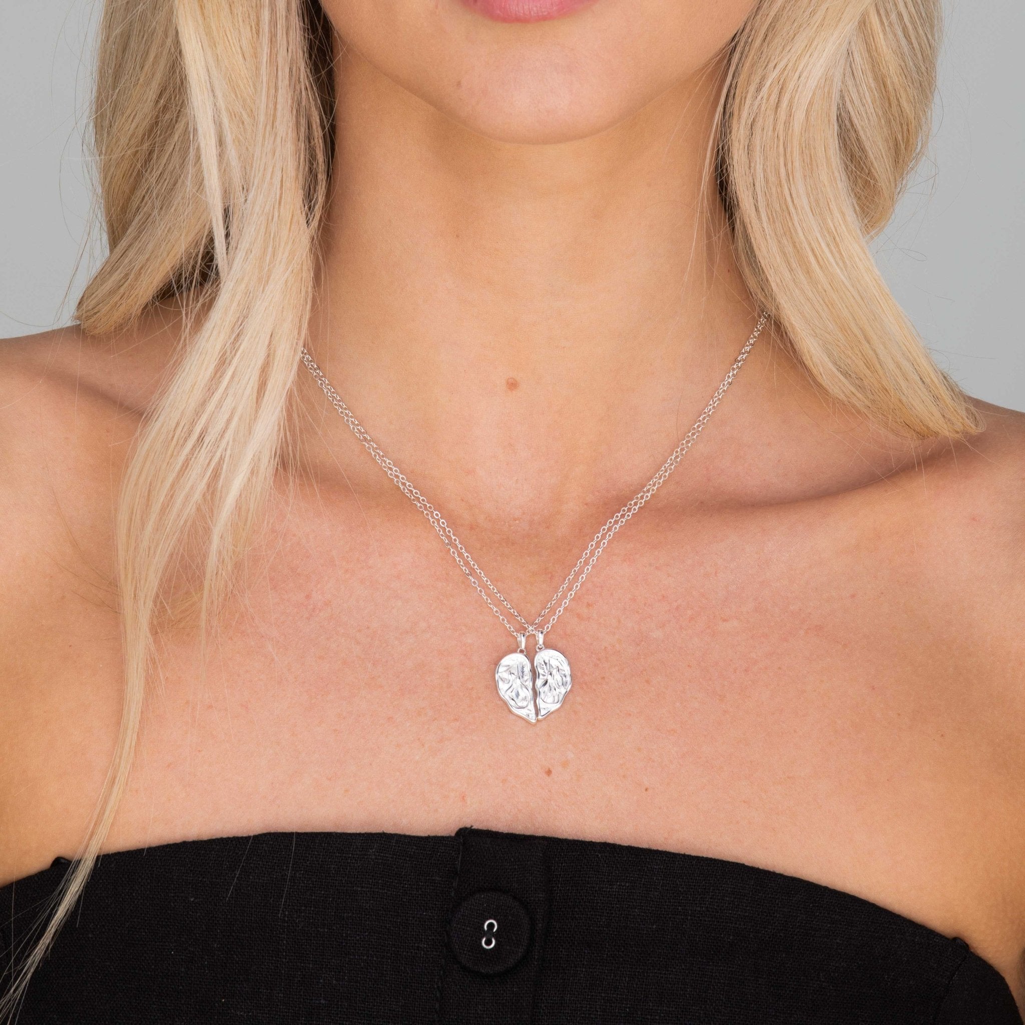 Best Friend / Sister Heart Mermaid Necklace Set - Camile & Stone