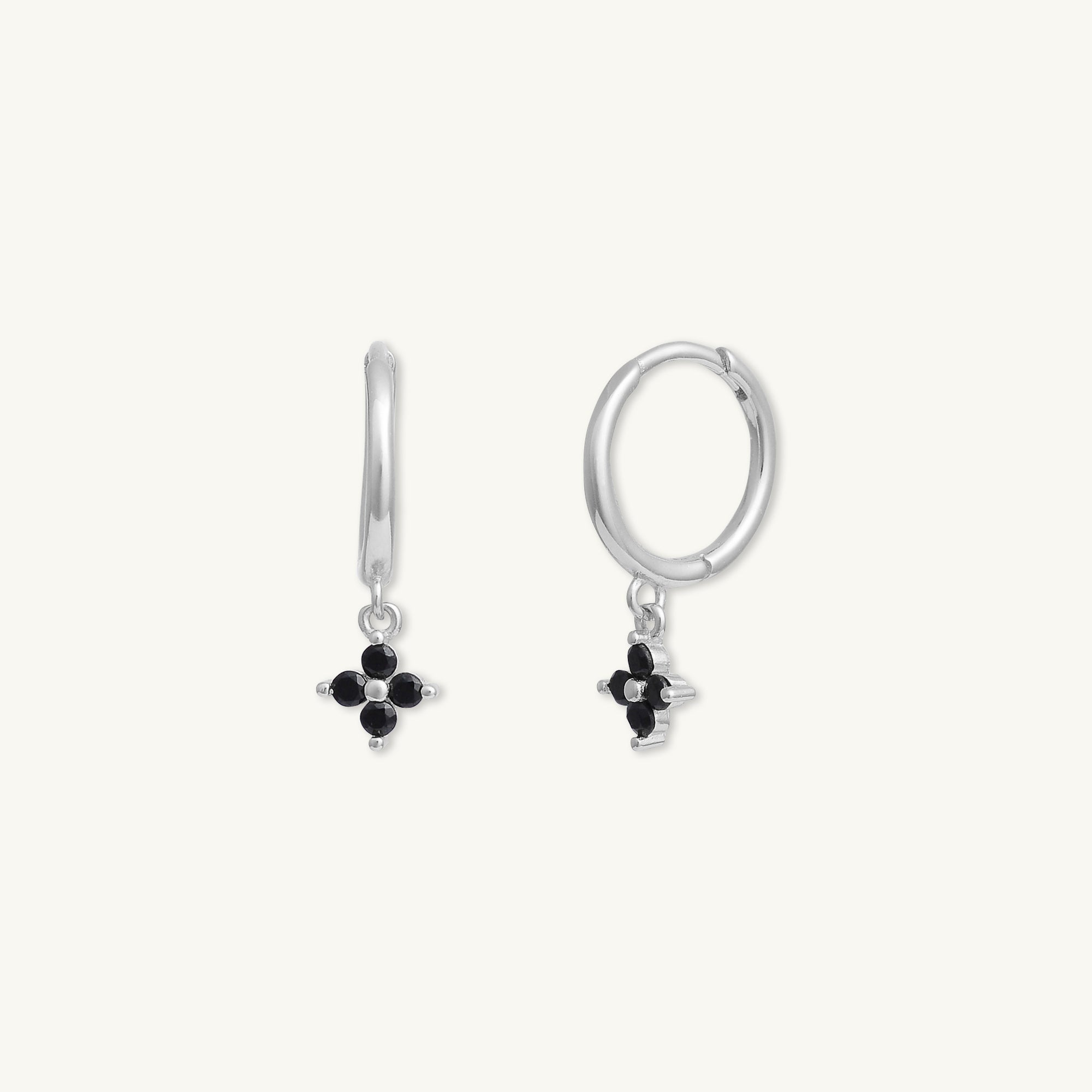 Black Clover Sapphire Hoop Earrings - Camile & Stone