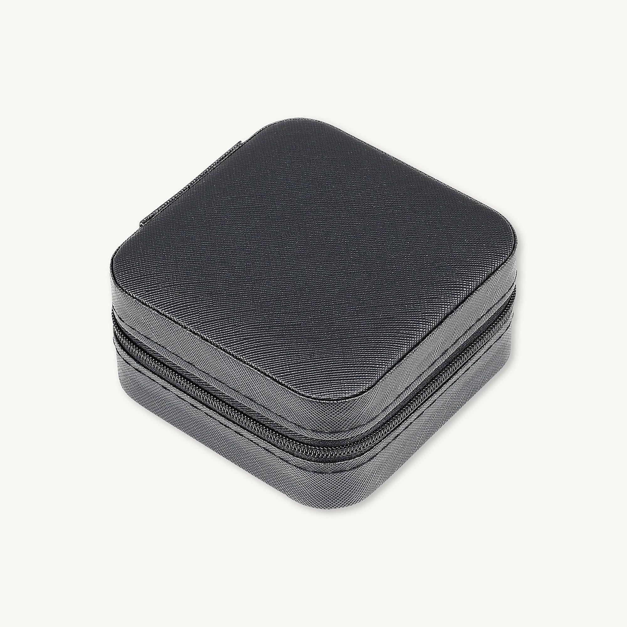 Black Leather Jewellery Travel Case Box - Camile & Stone