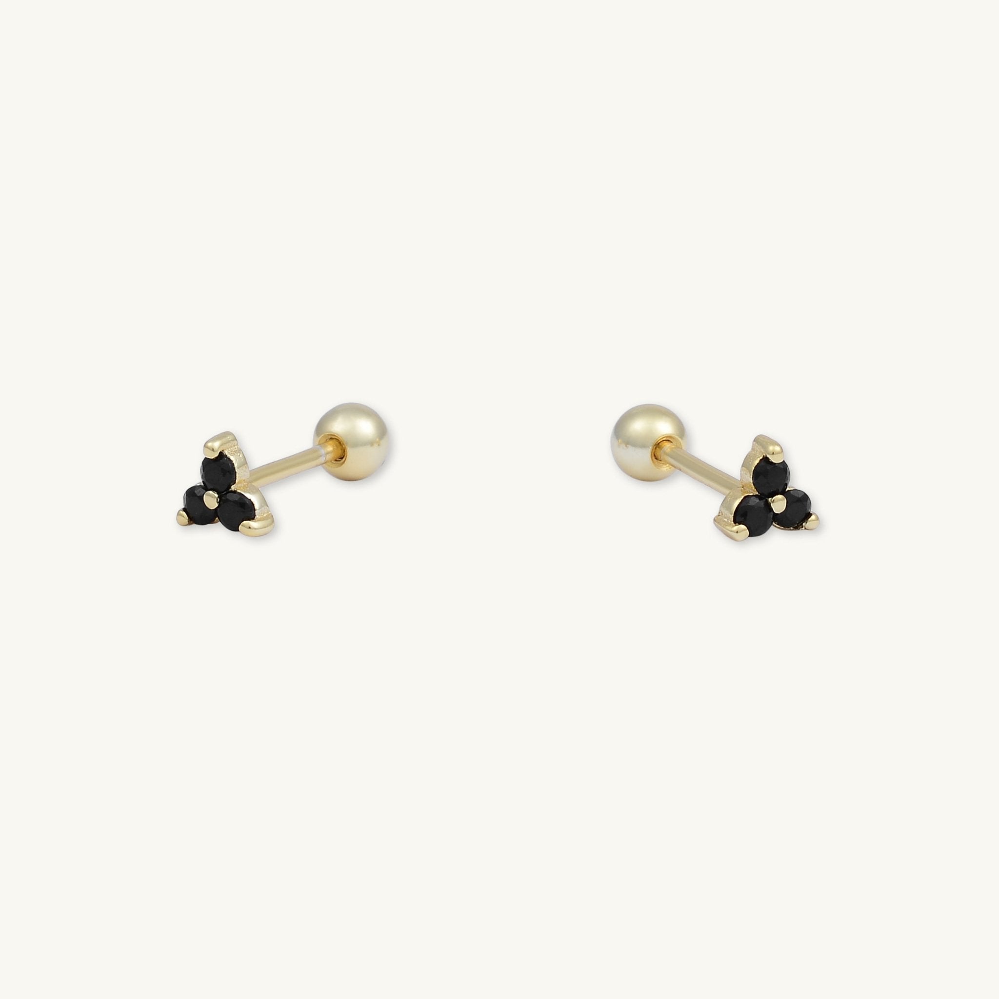 Black Lotus Sapphire Barbell Cartilage Earrings - Camile & Stone