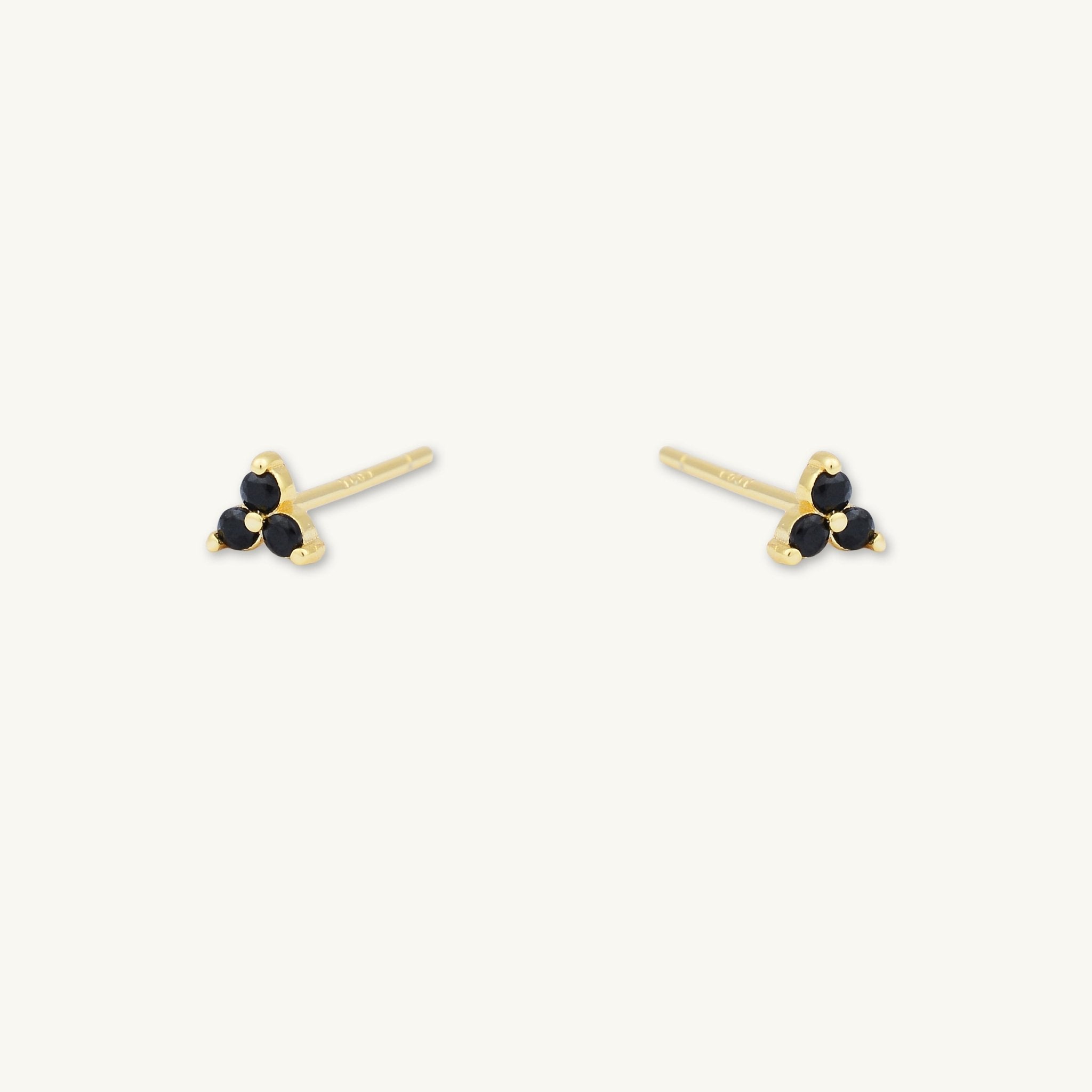 Black Lotus Sapphire Stud Earrings - Camile & Stone