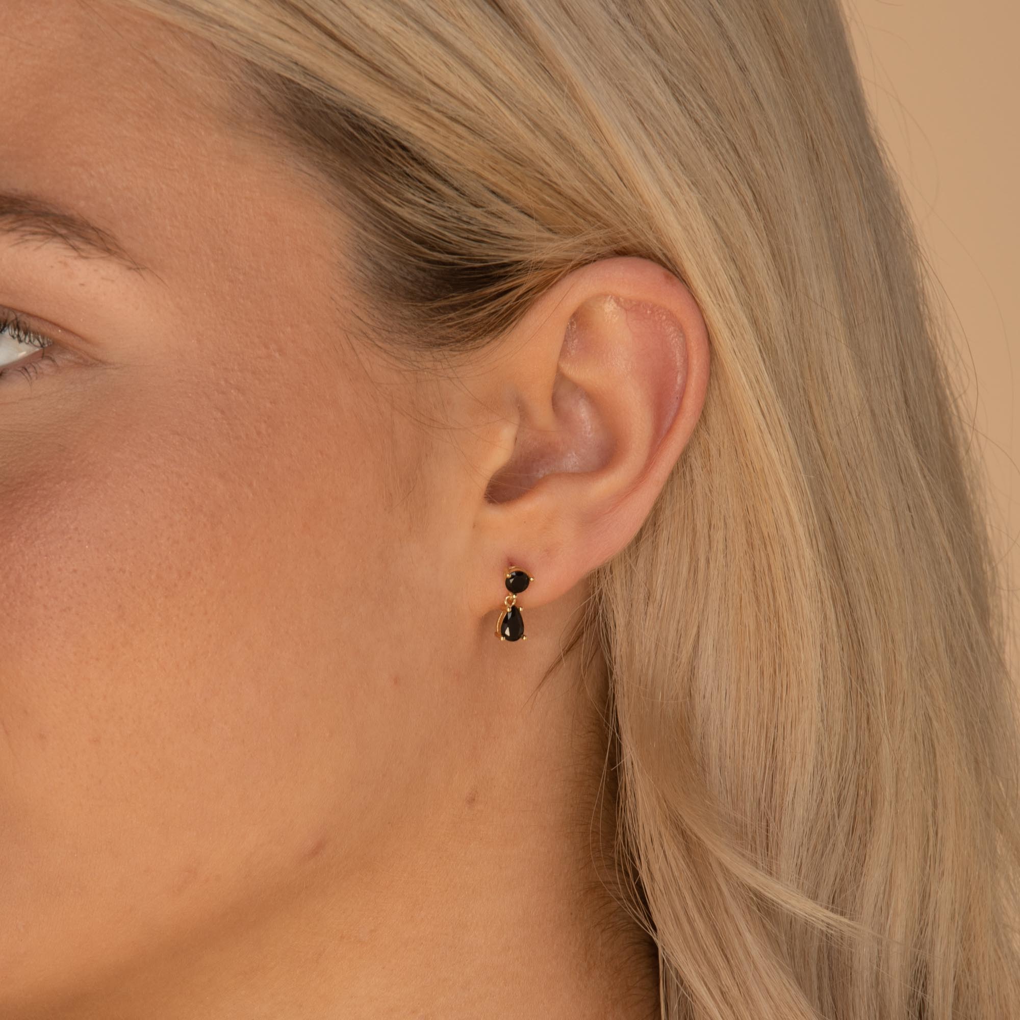 Black Teardrop Sapphire Earrings - Camile & Stone