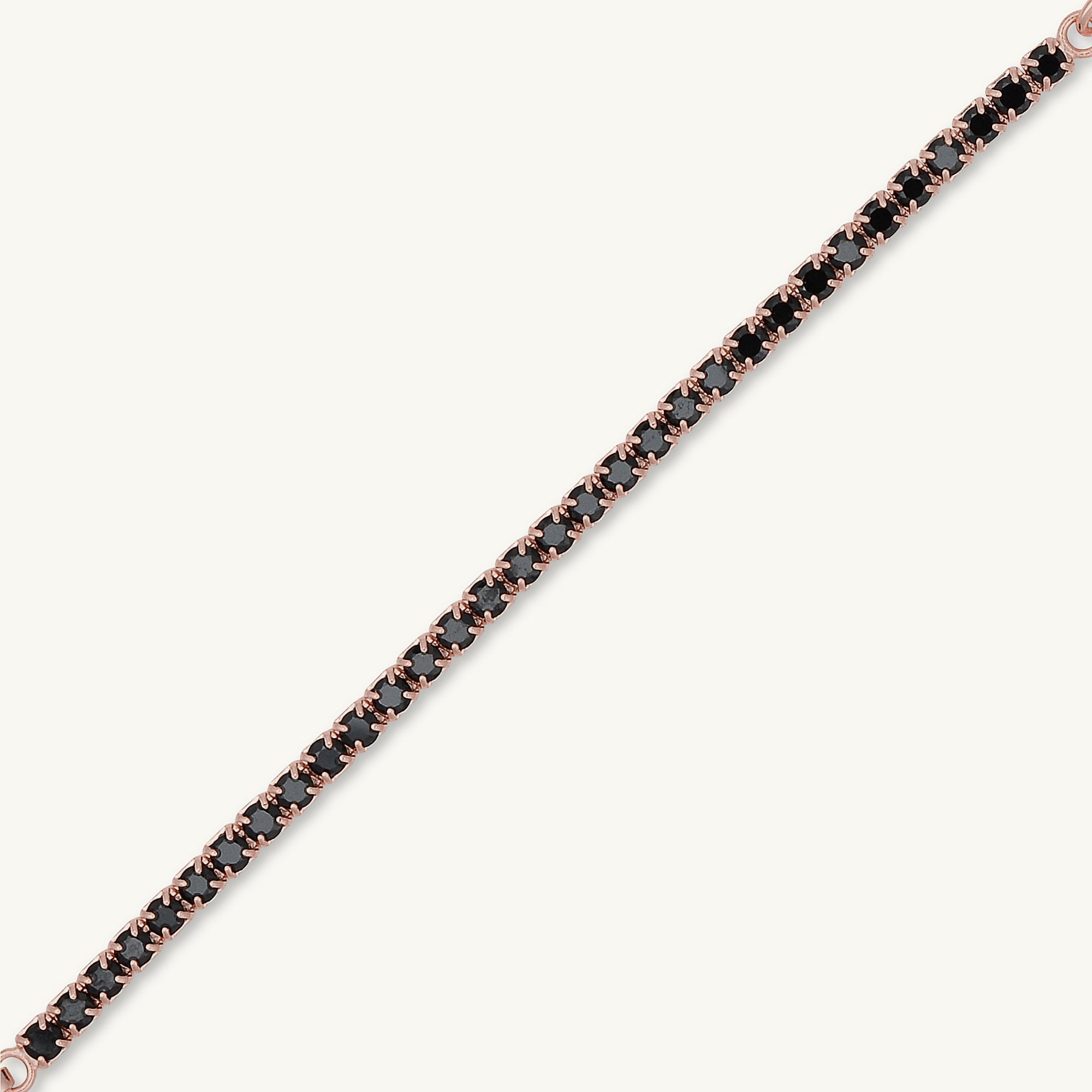 Black Tennis Link Chain Bracelet - Camile & Stone