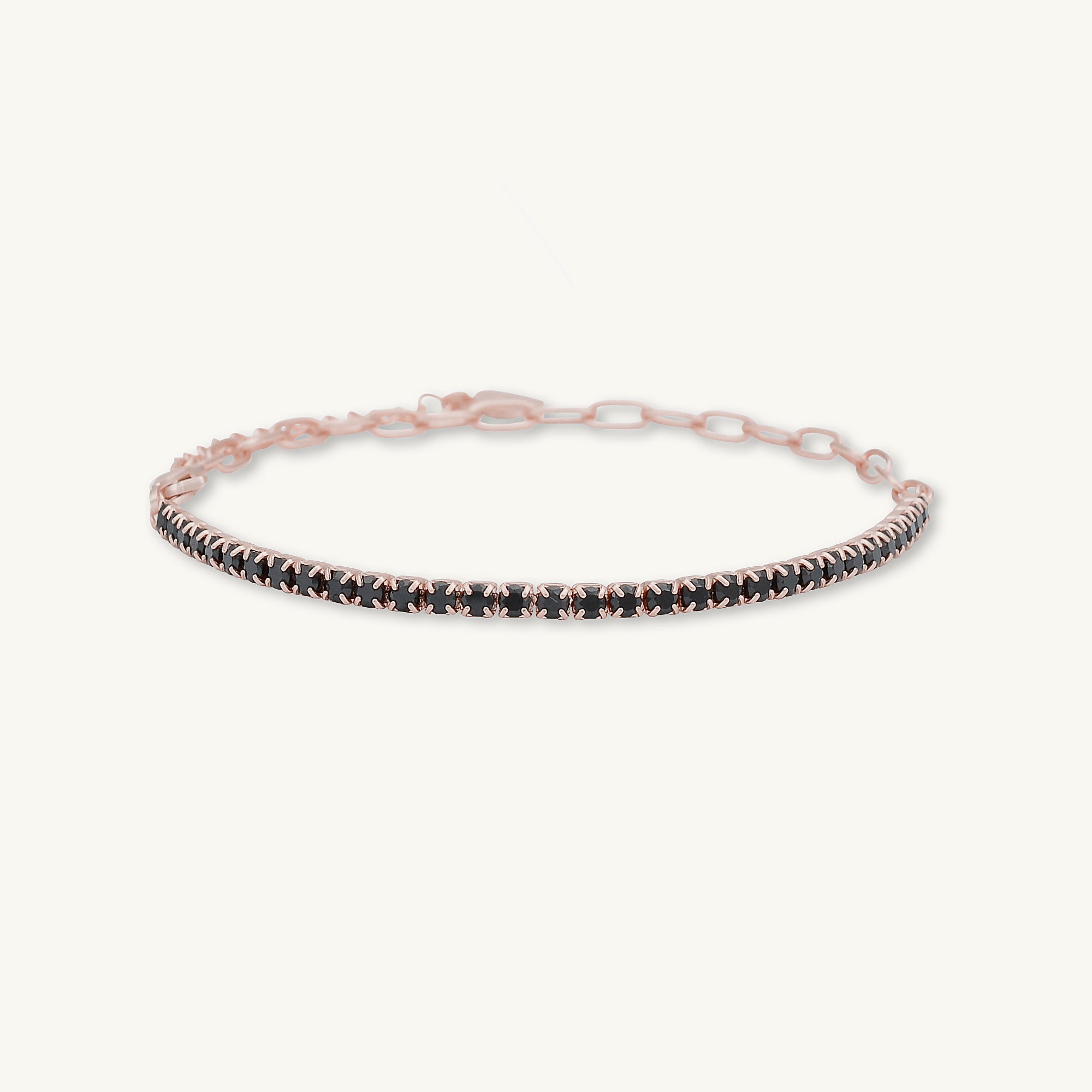 Black Tennis Link Chain Bracelet - Camile & Stone