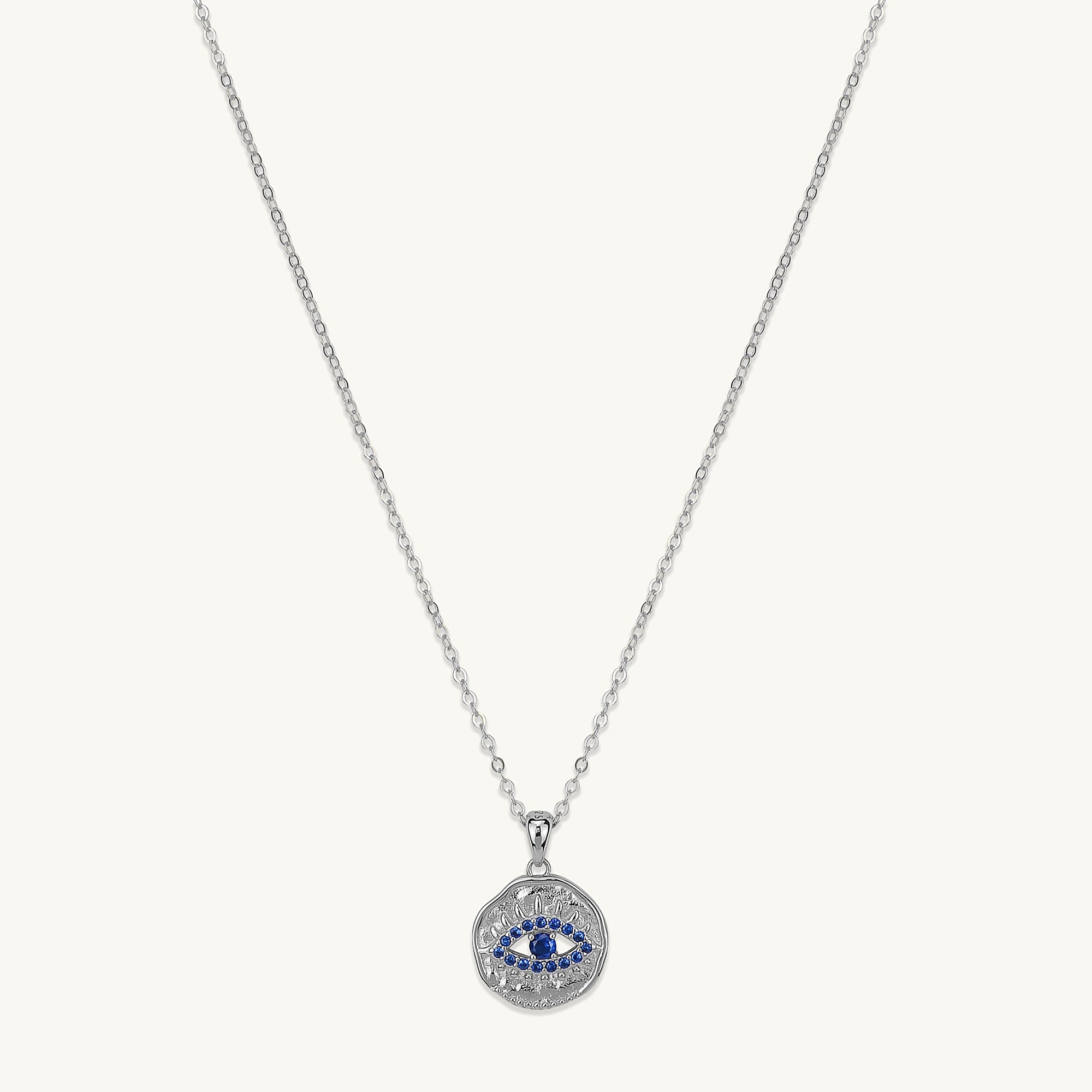 Blue Sapphire Evil Eye Pendant Necklace - Camile & Stone