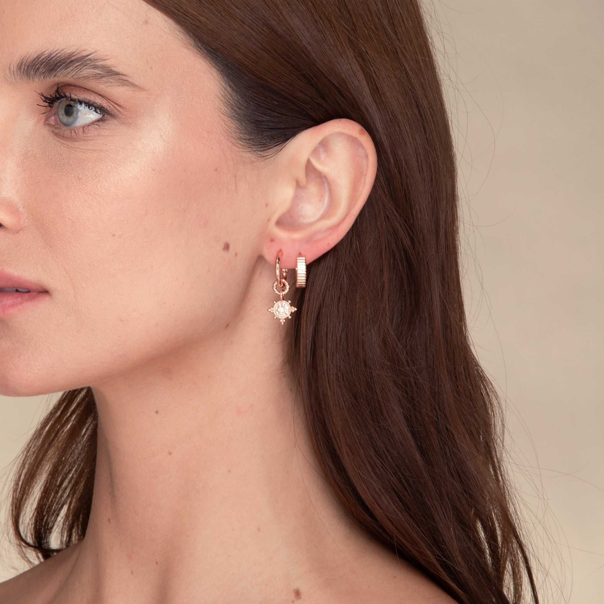 Boho Sapphire Dangle Molten Huggie Earrings - Camile & Stone