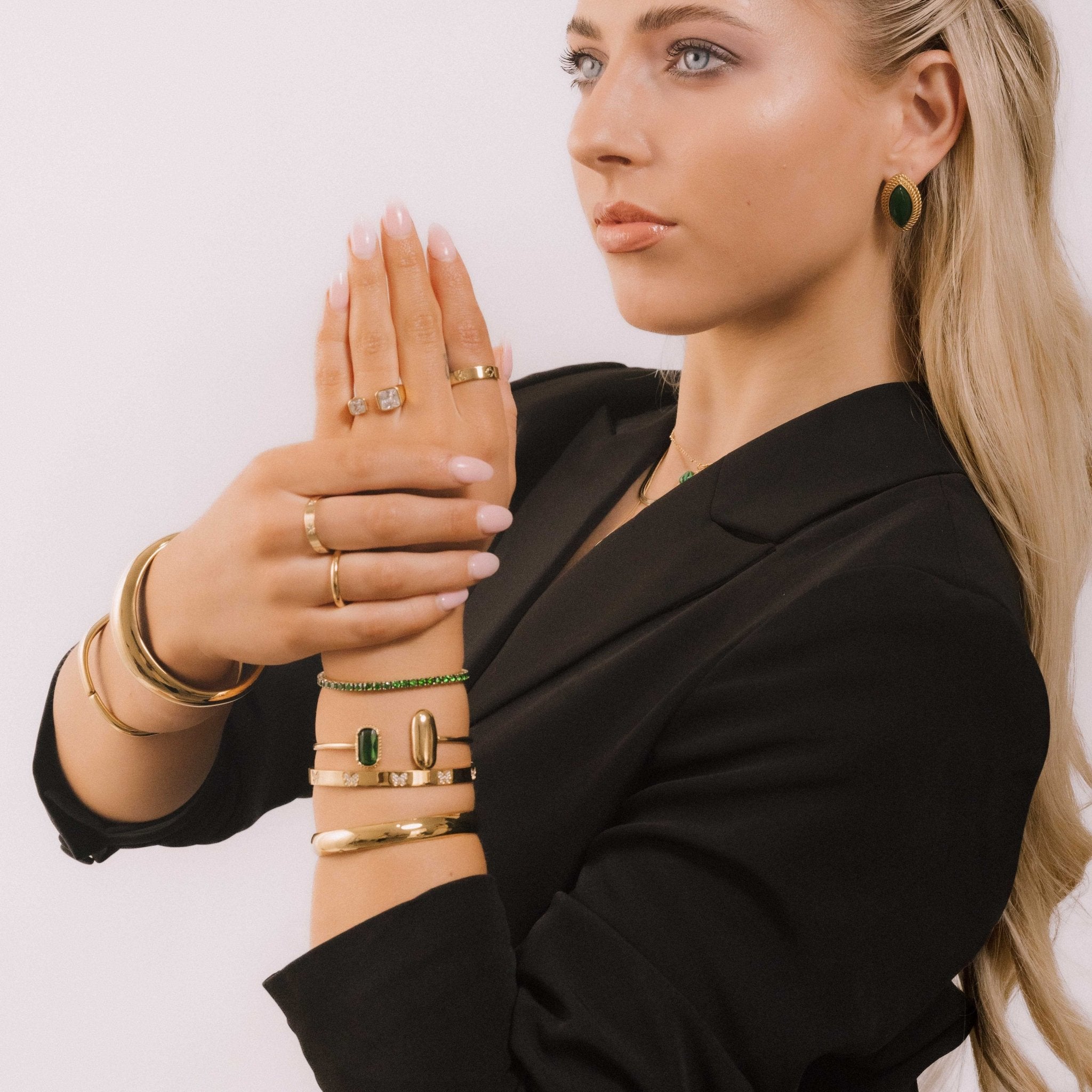 Butterfly Sapphire Hinged Bangle - Camile & Stone