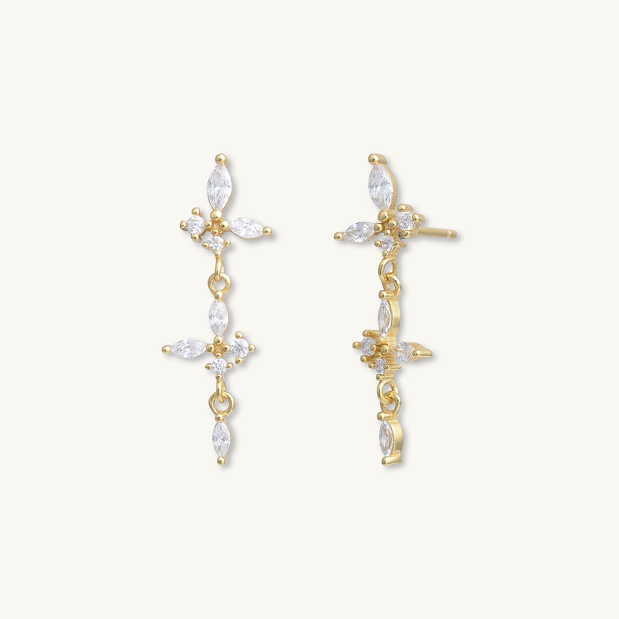 Butterfly Zirconia Dangle Stud Earrings - Camile & Stone