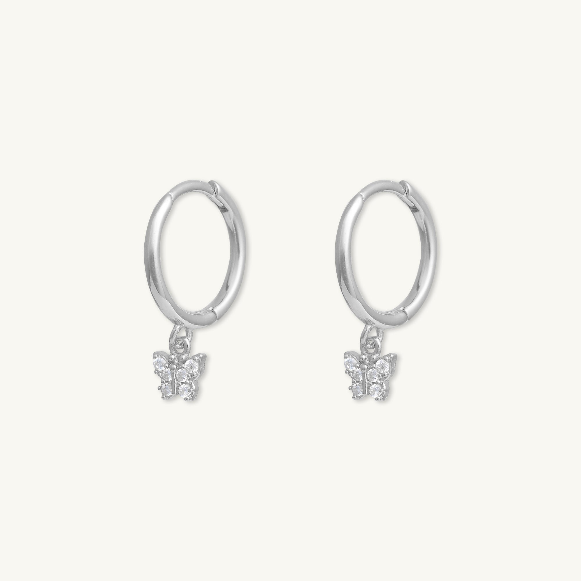 Butterfly Zirconia Drop Huggie Earrings - Camile & Stone