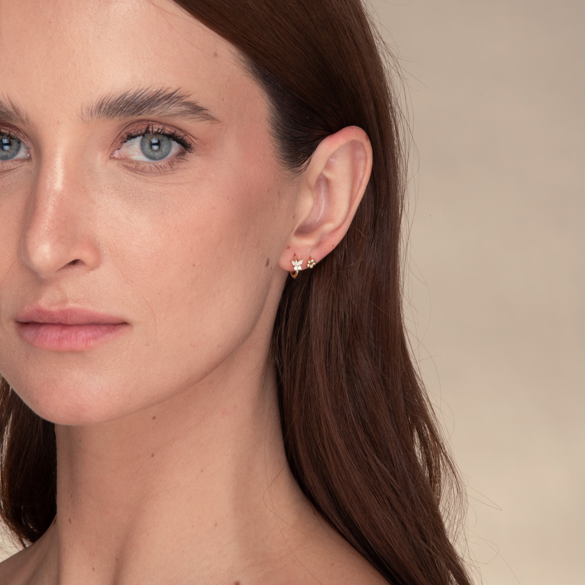 Butterfly Zirconia Huggie Earrings - Camile & Stone