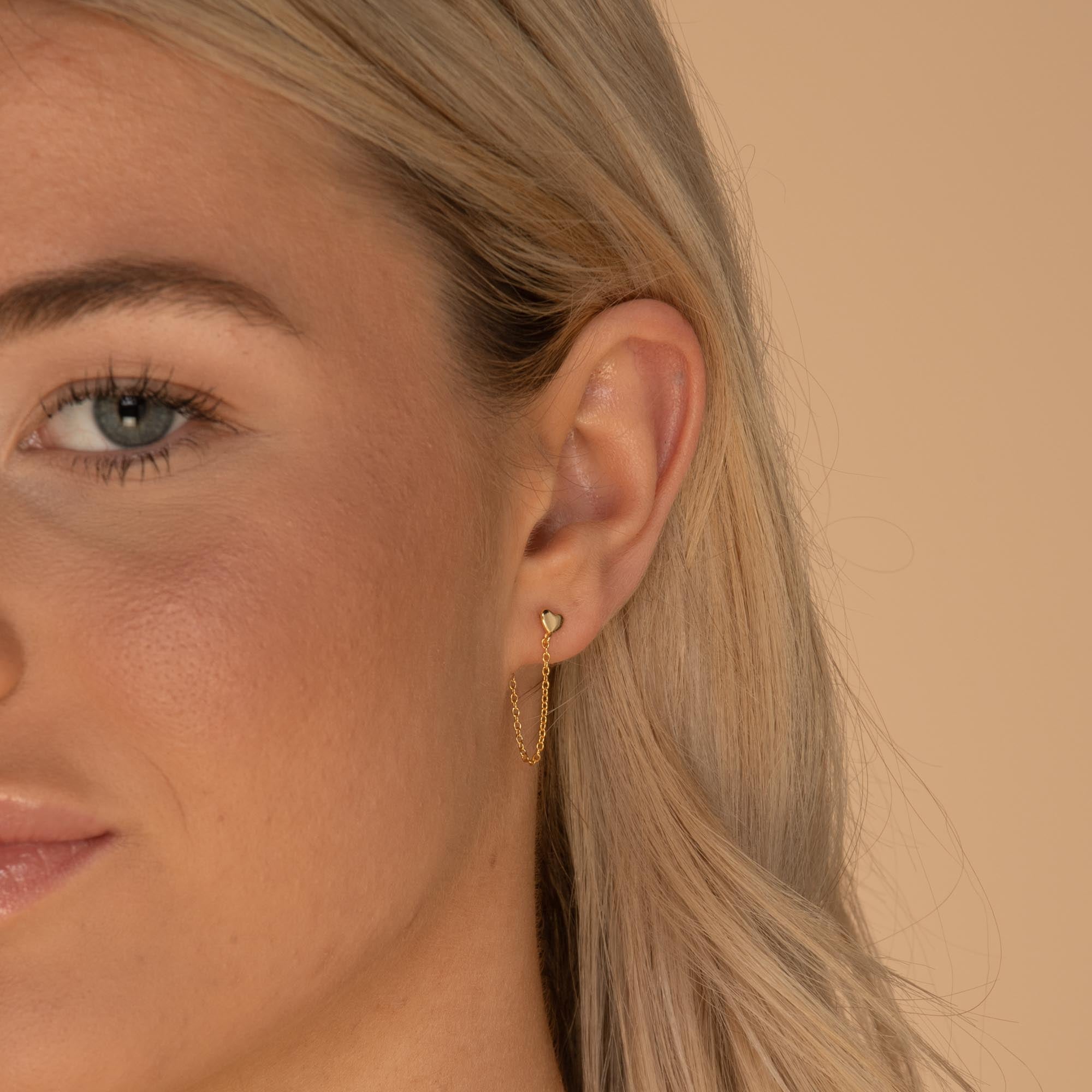 Heart Dangle Chain Earrings