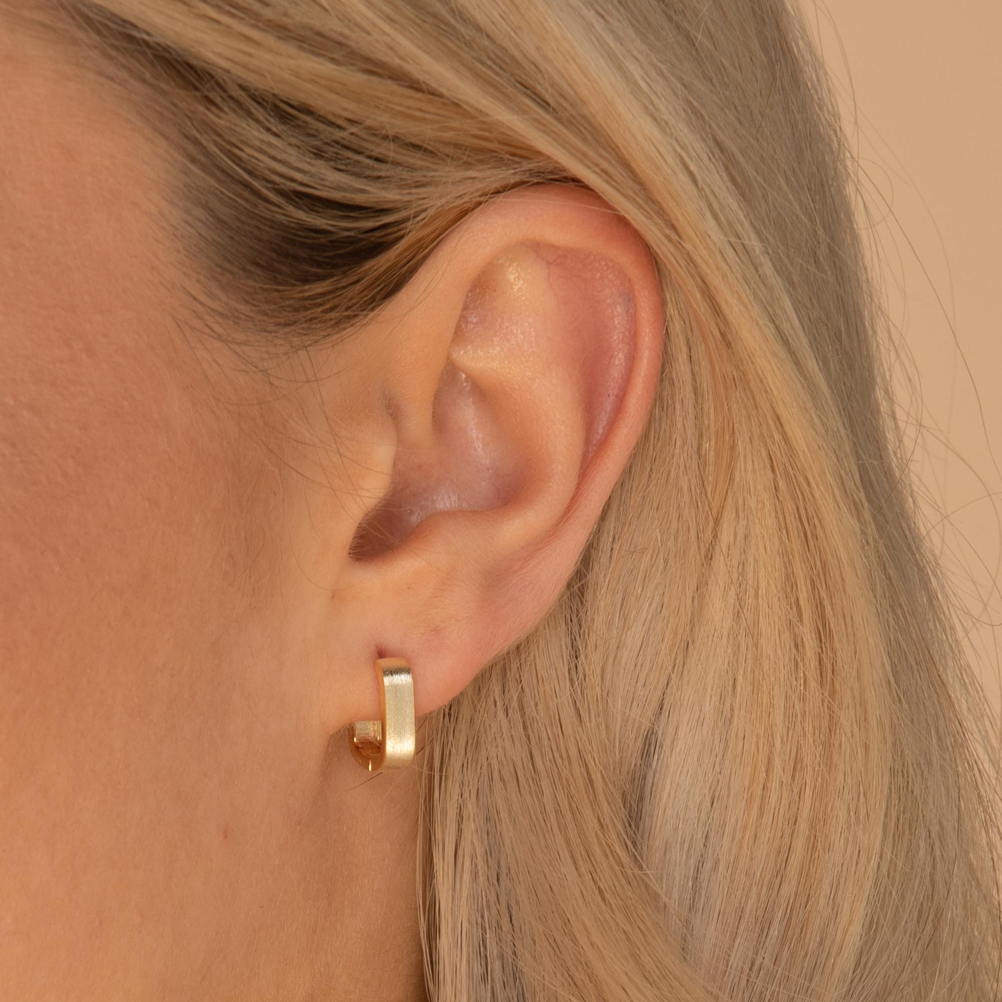 Square Matte Huggie Earrings