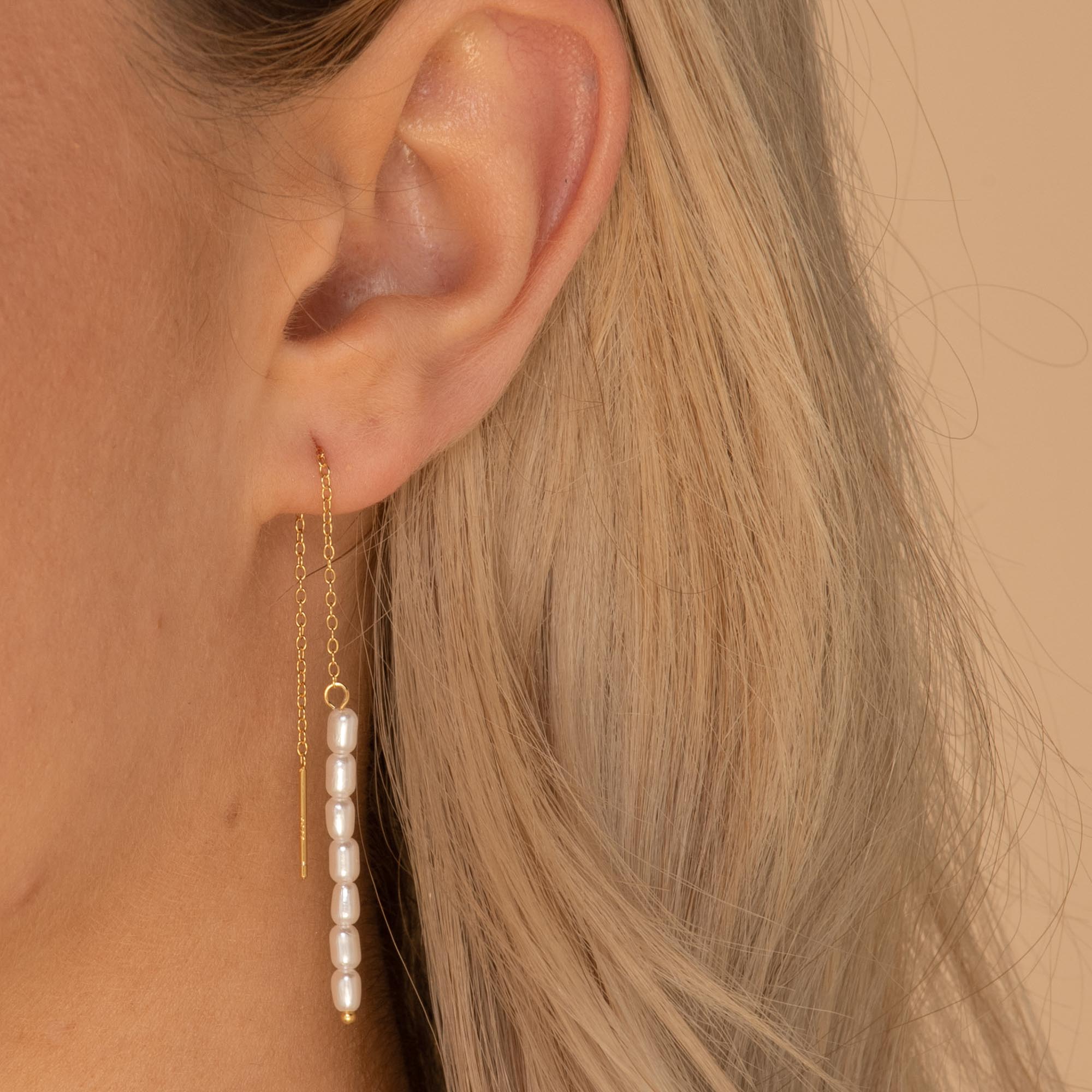 Long Pearl Threader Earrings