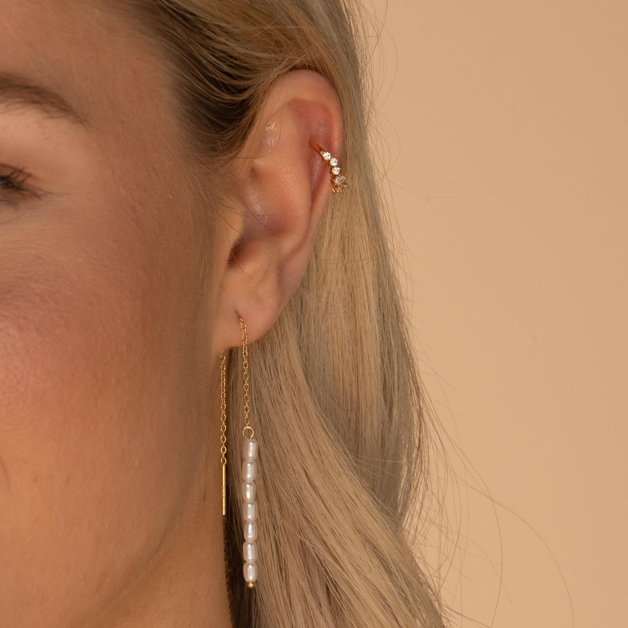 Long Pearl Threader Earrings