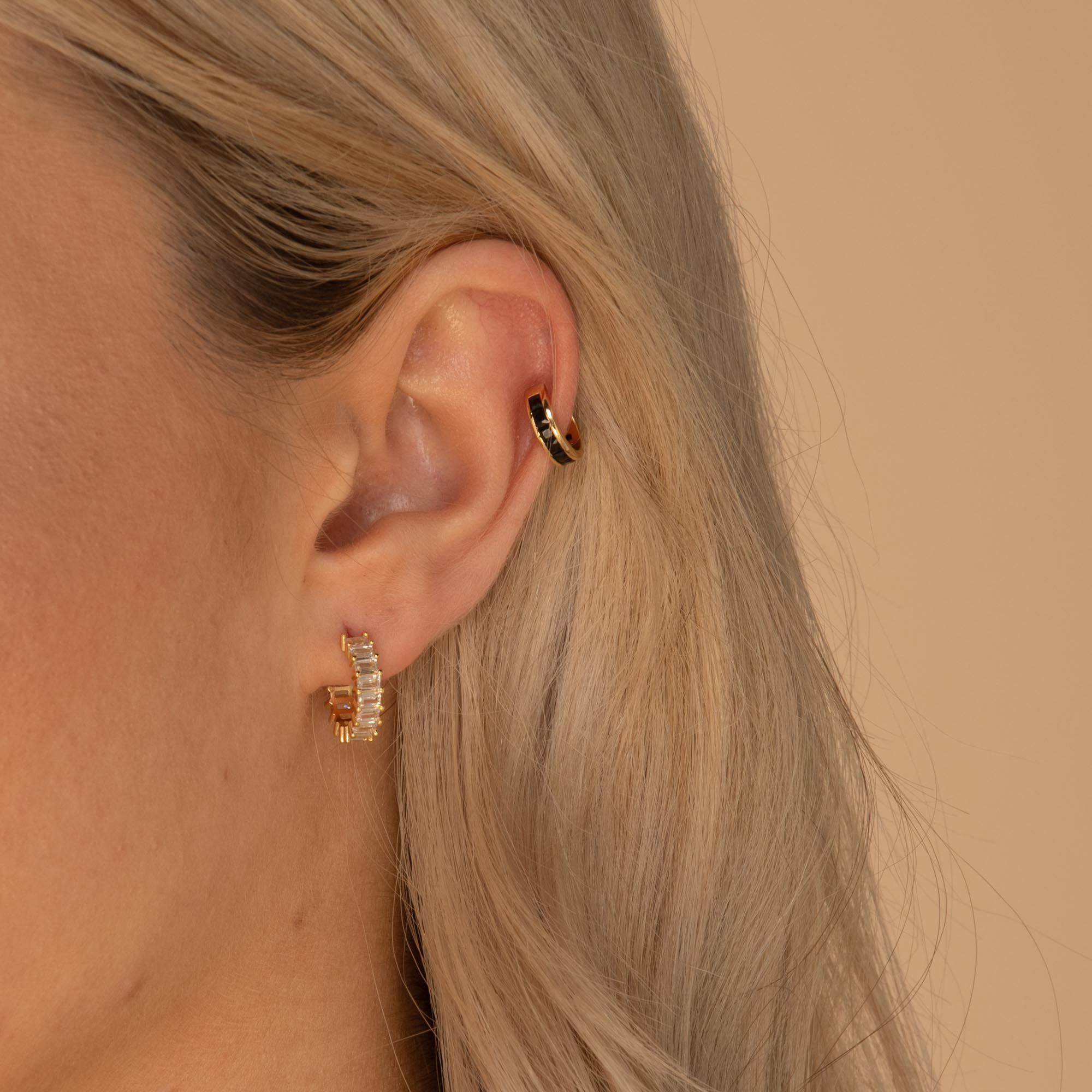 Statement Zirconia Huggie Hoop Earrings