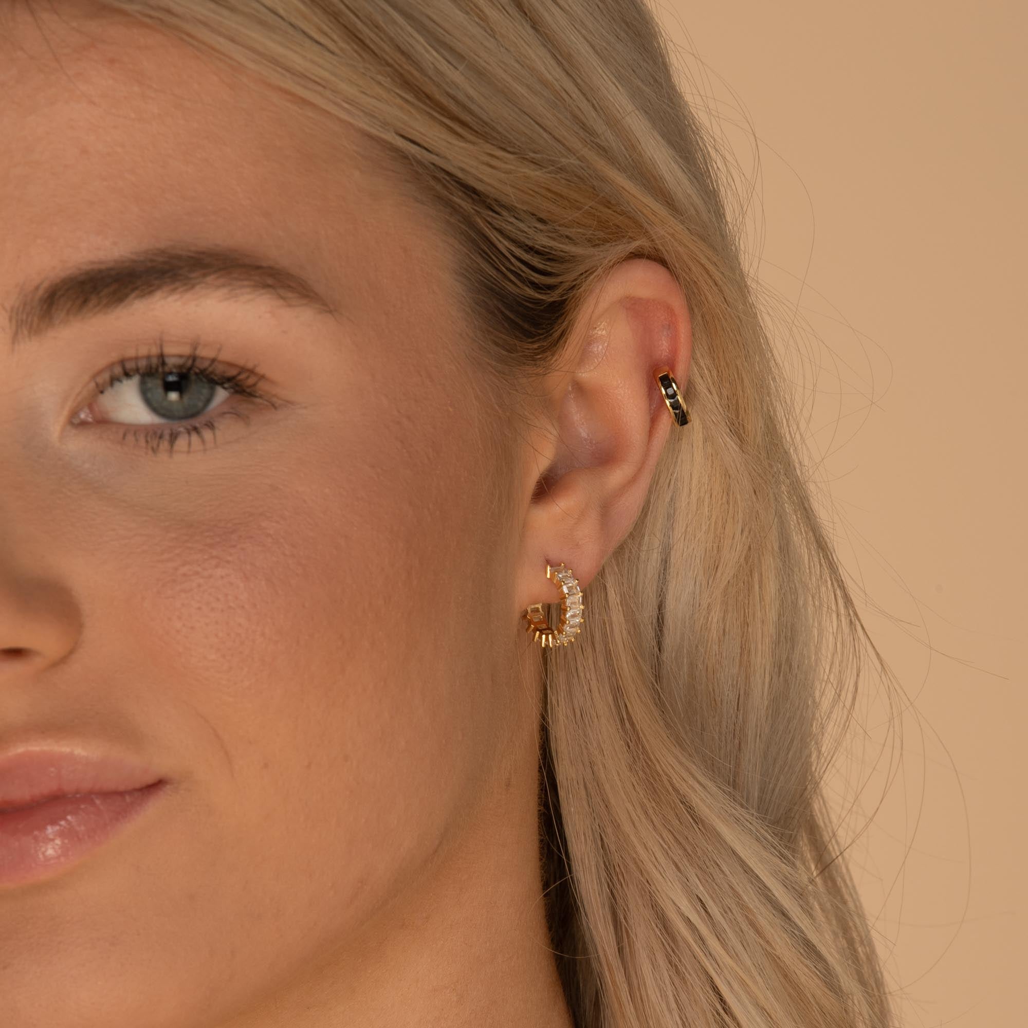 Statement Zirconia Huggie Hoop Earrings