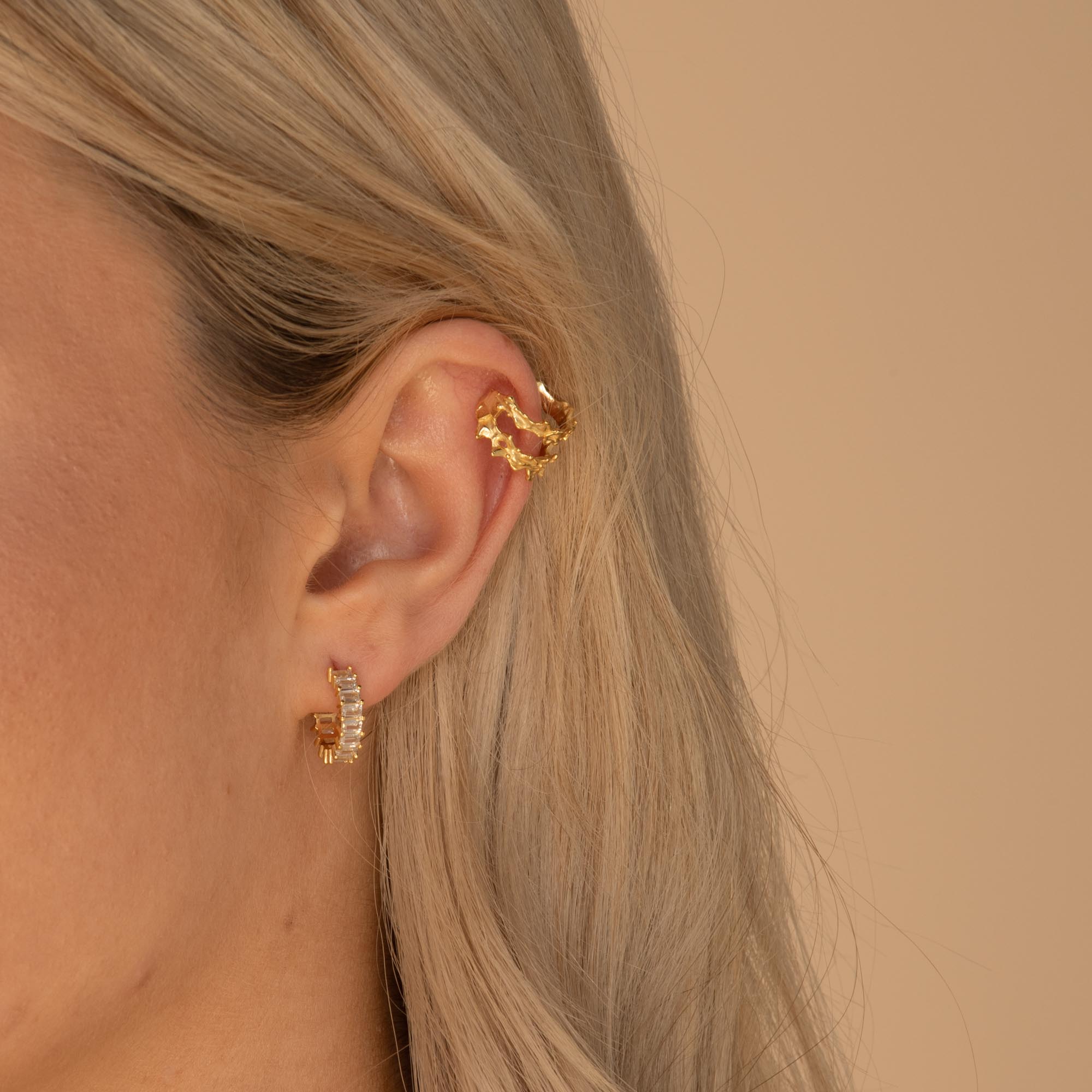 Statement Zirconia Huggie Hoop Earrings