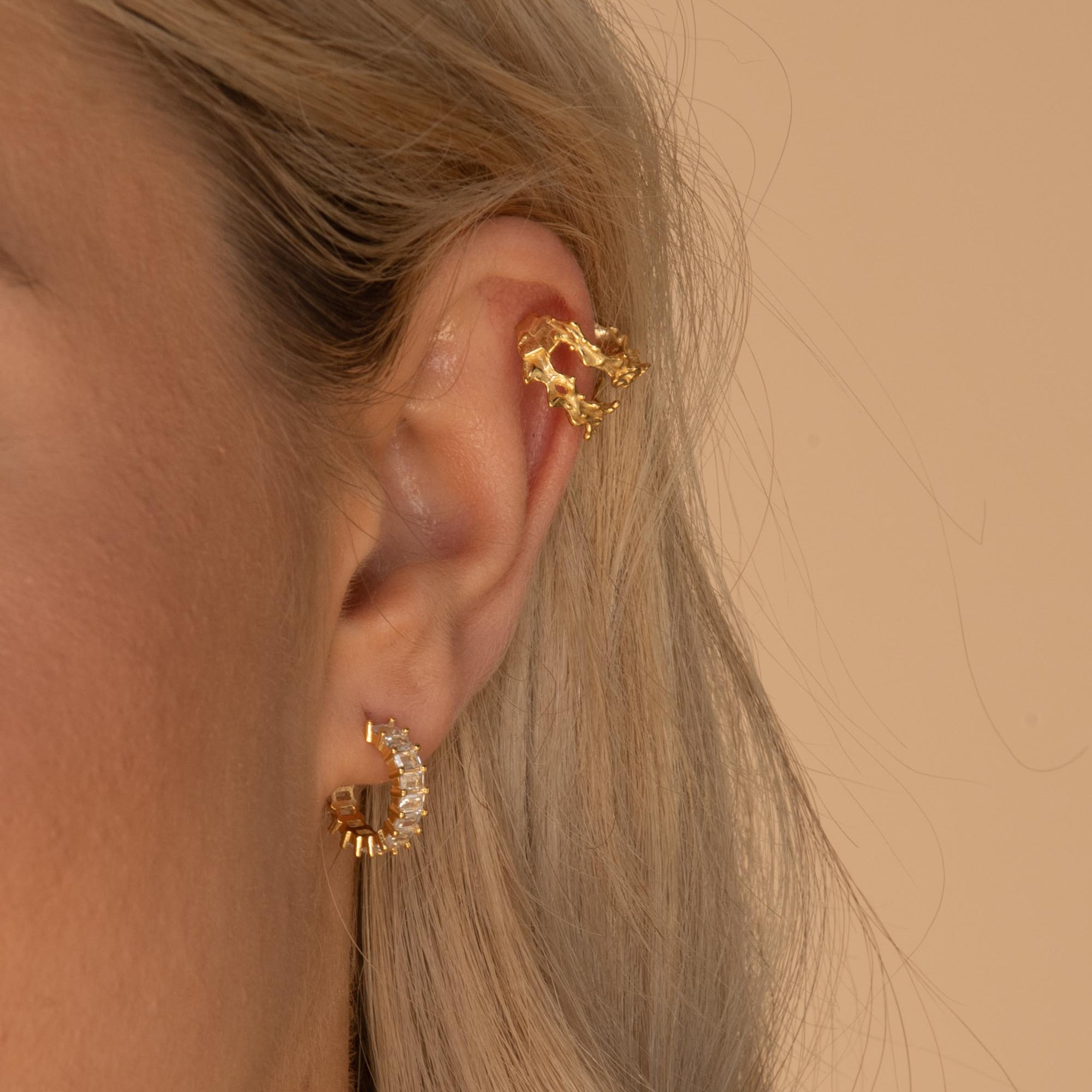 Statement Zirconia Huggie Hoop Earrings
