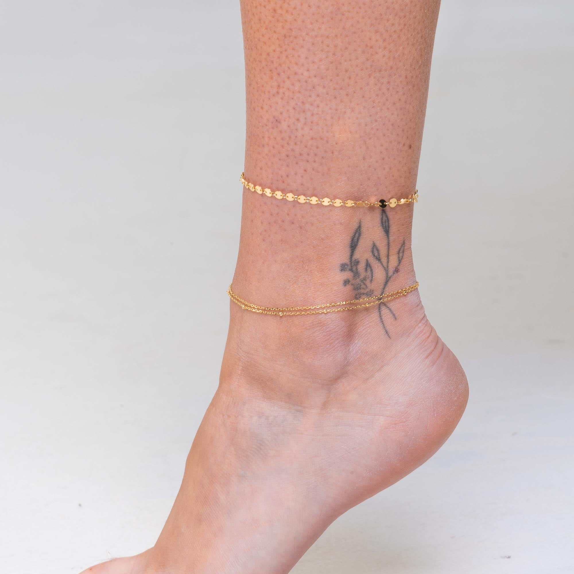 Double Satellite Chain Anklet