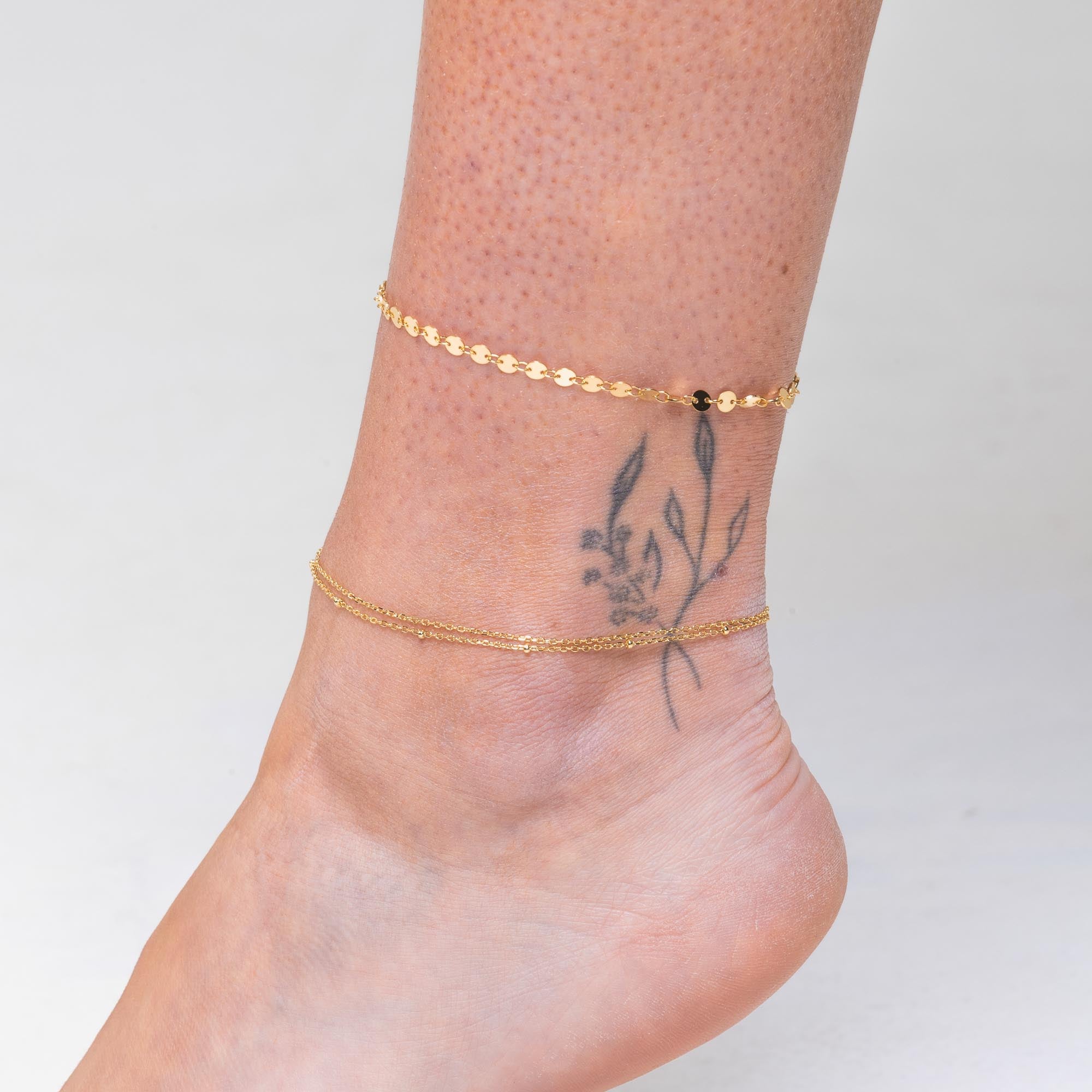 Double Satellite Chain Anklet