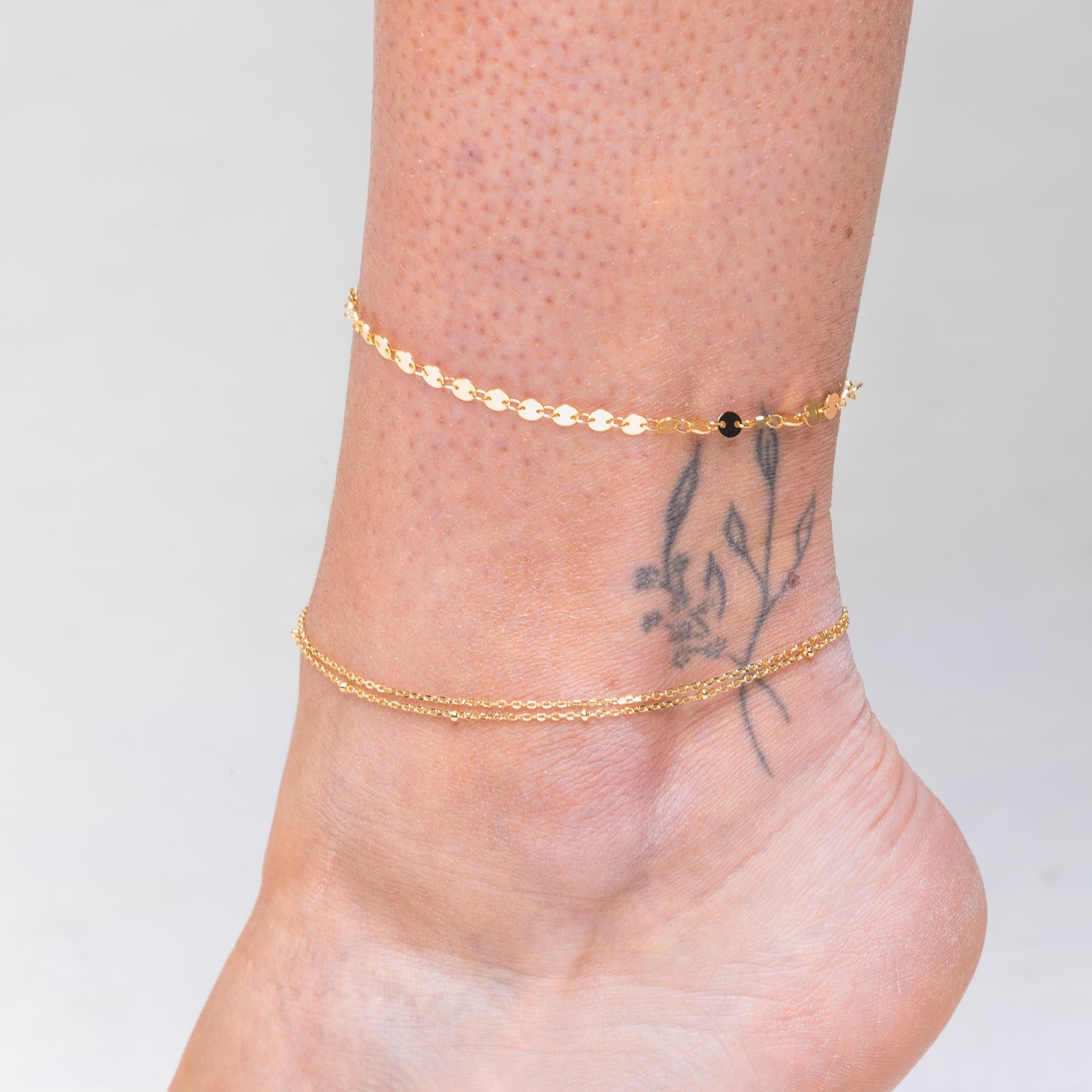 Double Satellite Chain Anklet