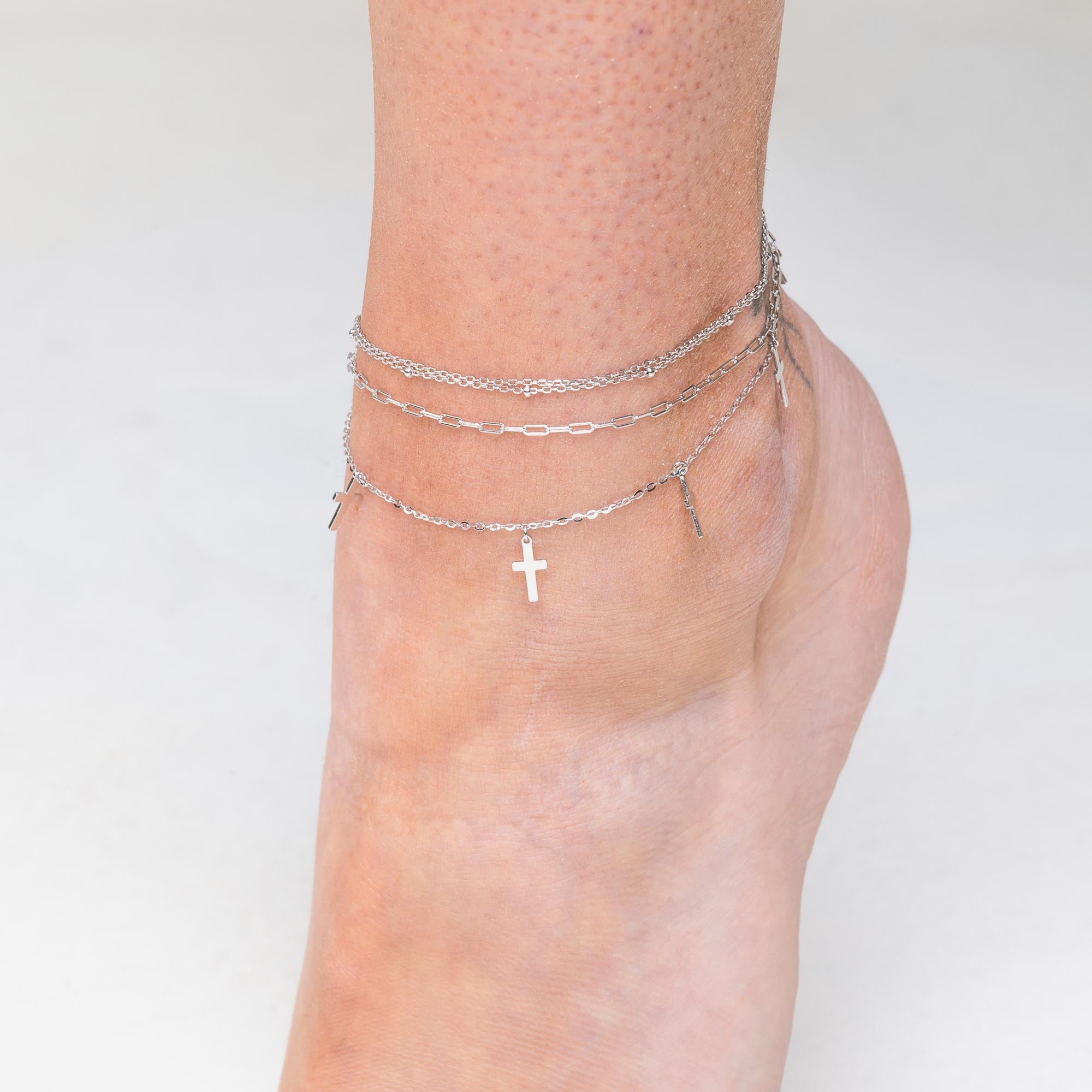 Cross Chain Anklet