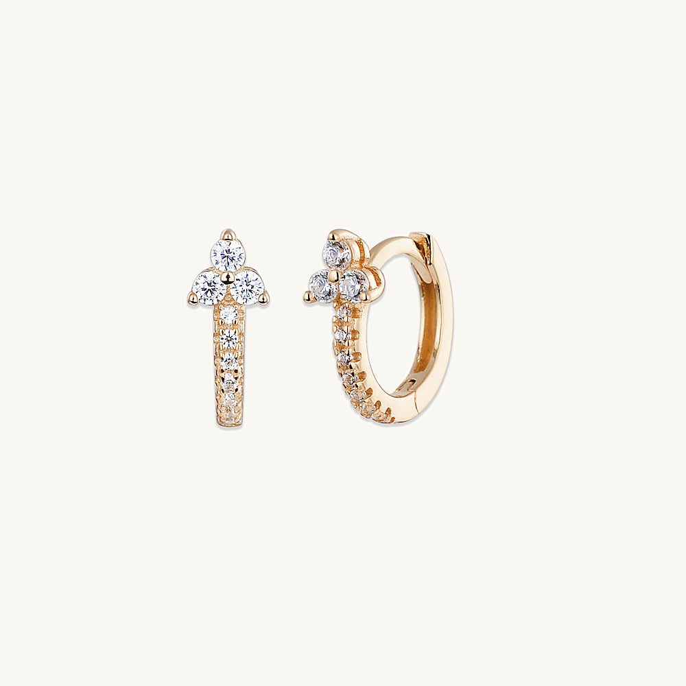 Lotus Sapphire Hoop Earrings