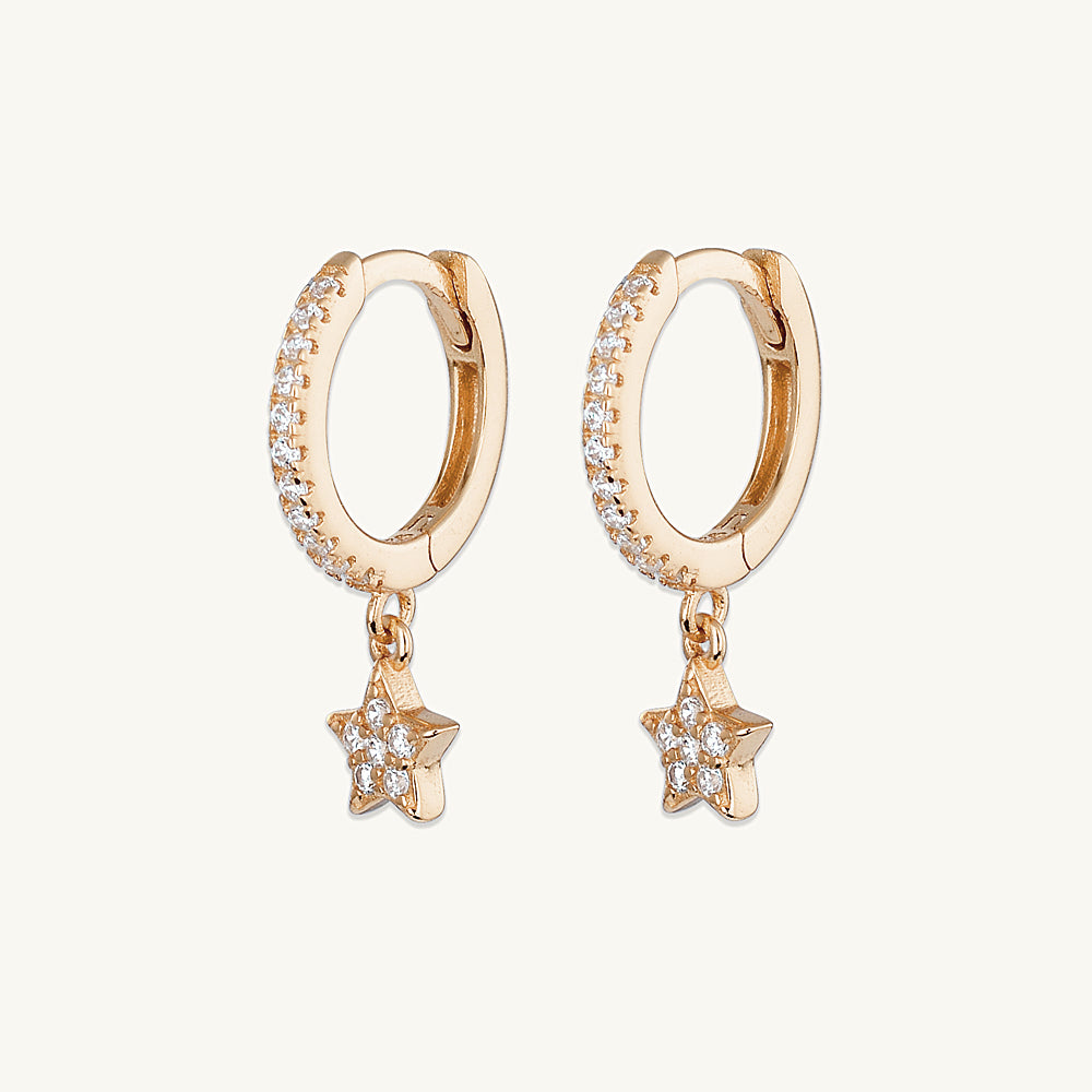 Star Sapphire Hoop Earrings