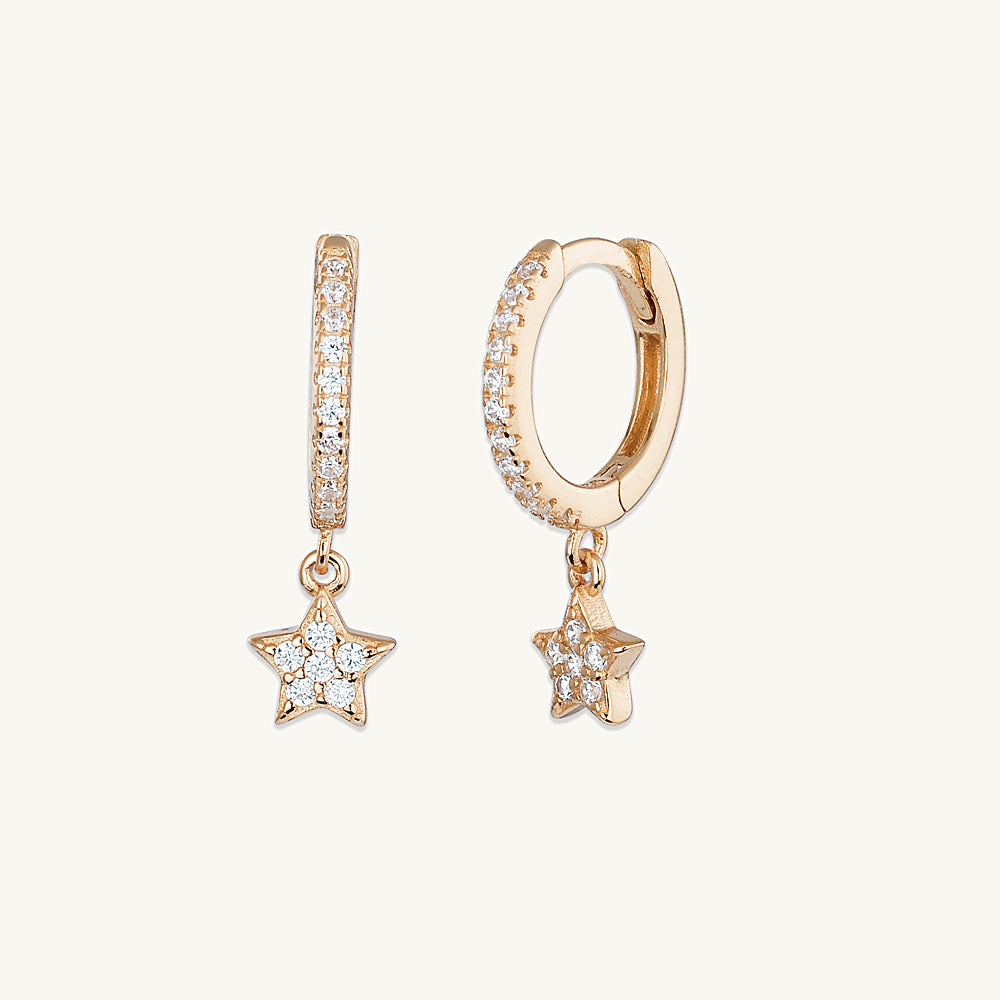 Star Sapphire Hoop Earrings